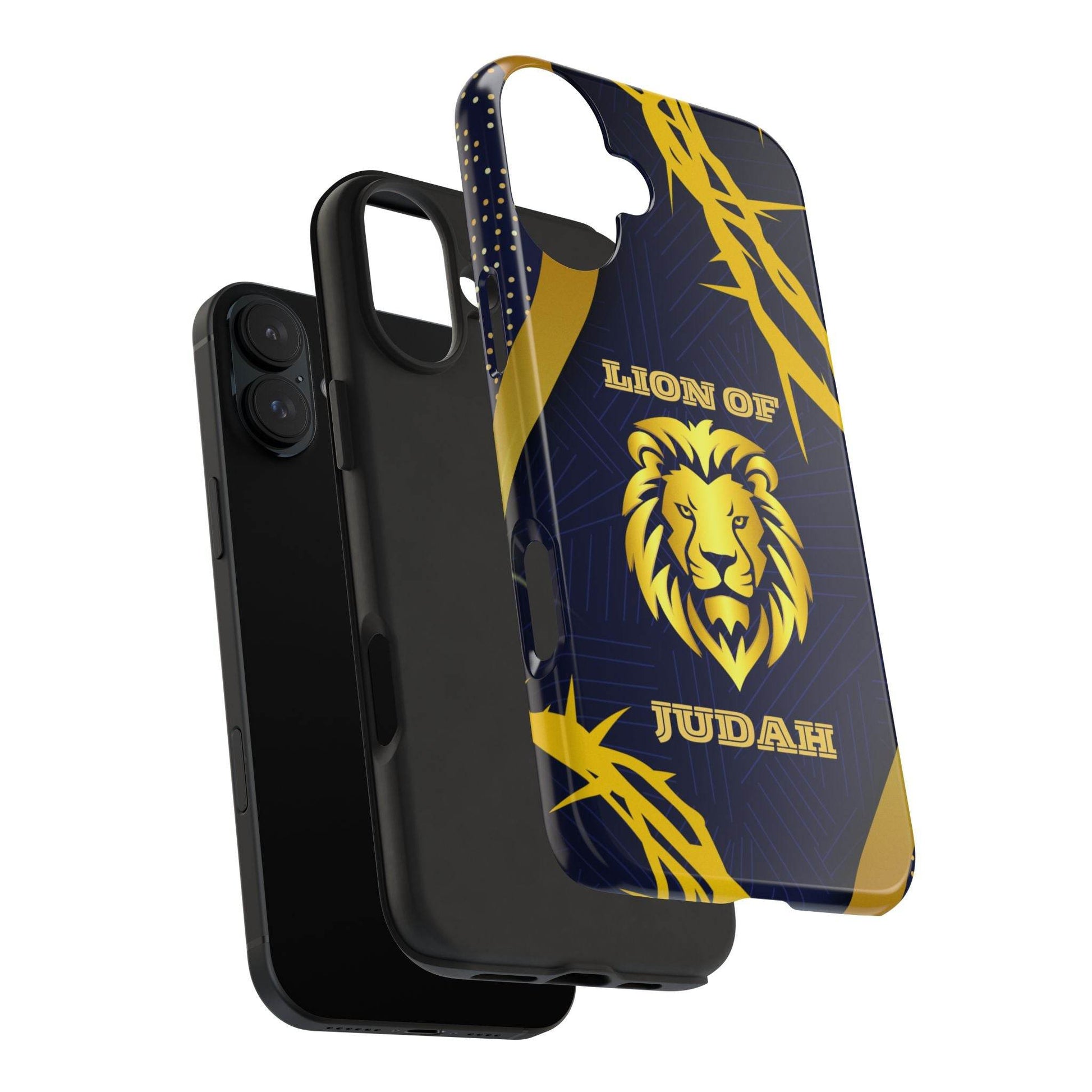 Majesty & Mercy Inspirational Phone Case – Gold Lion & Crown of Thorns - Harmony + Hope