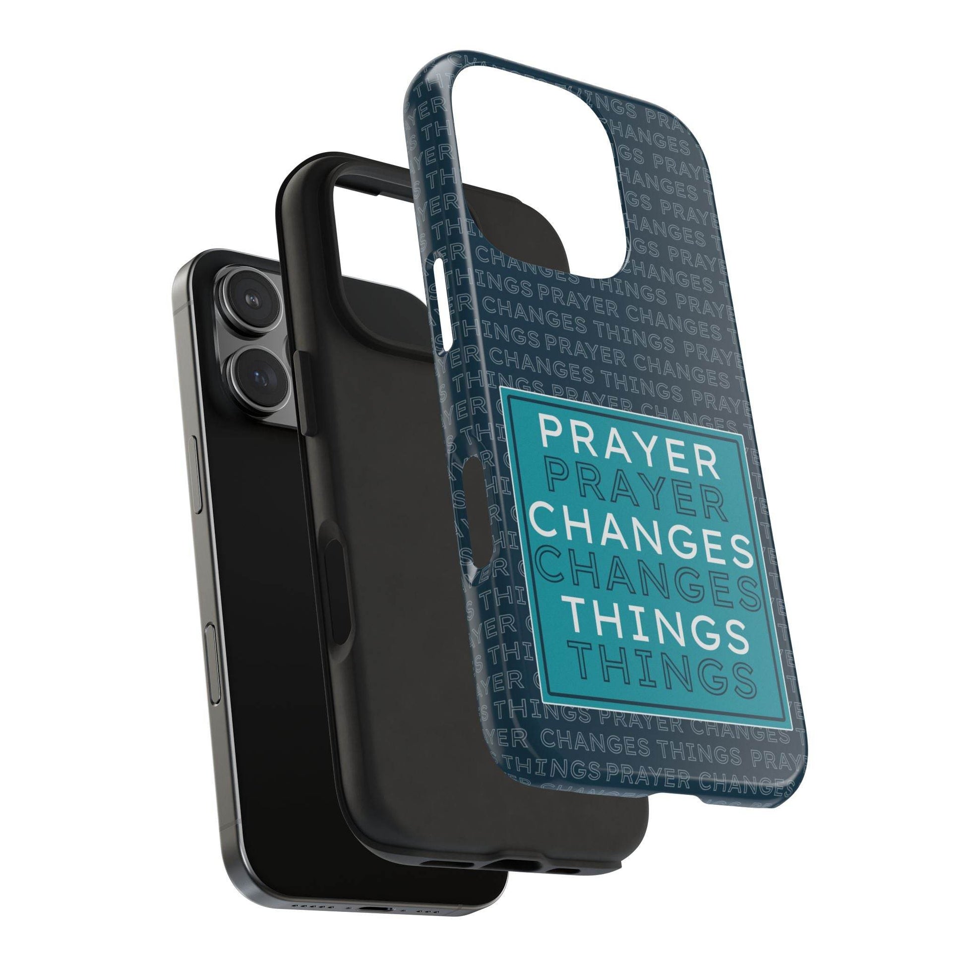 Prayer Changes Things Phone Case – Navy Blue Faith Design - Harmony + Hope