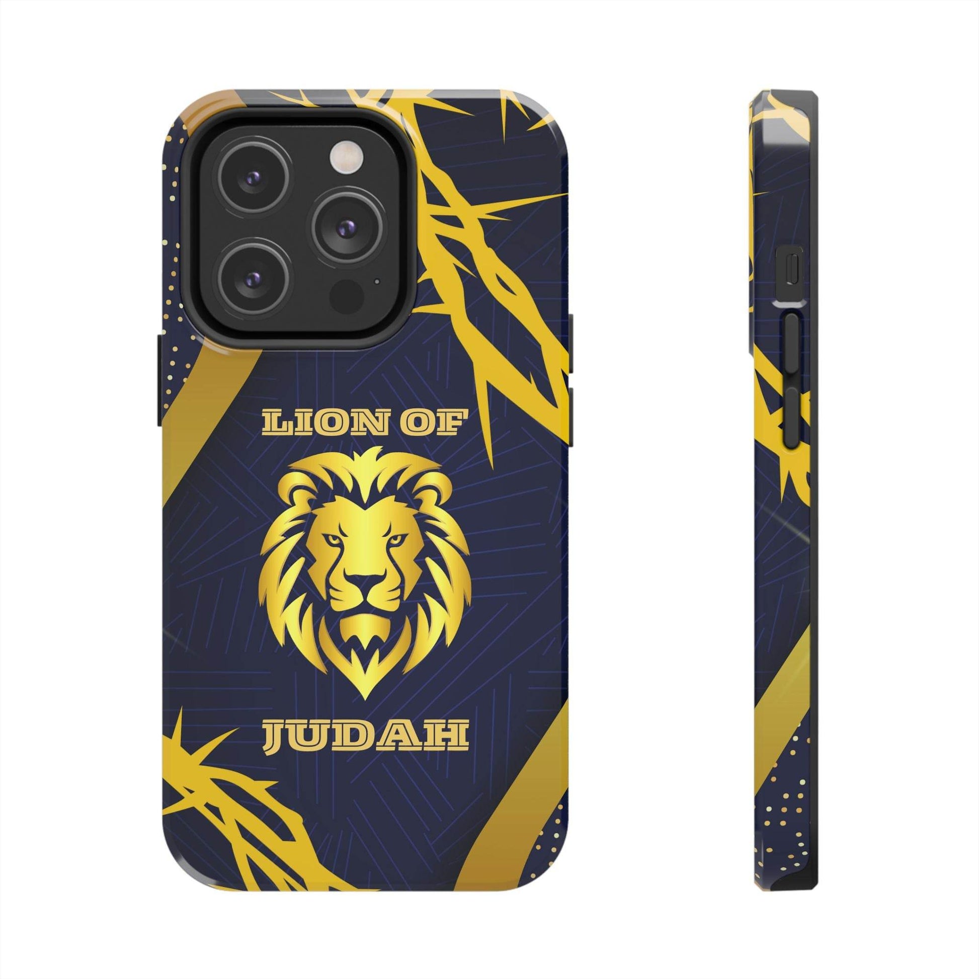 Majesty & Mercy Inspirational Phone Case – Gold Lion & Crown of Thorns - Harmony + Hope