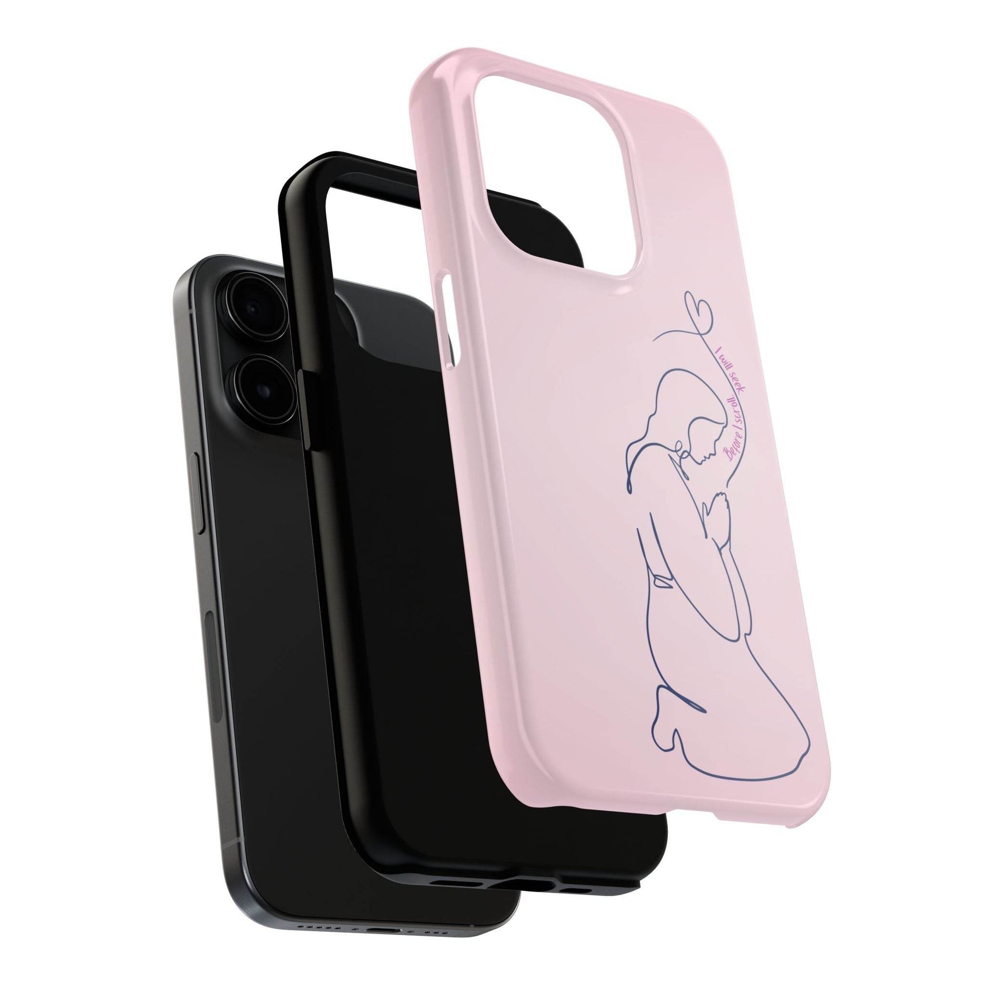 Before I Scroll, I Will Seek Phone Case – Light Pink Christian Cover - Harmony + Hope
