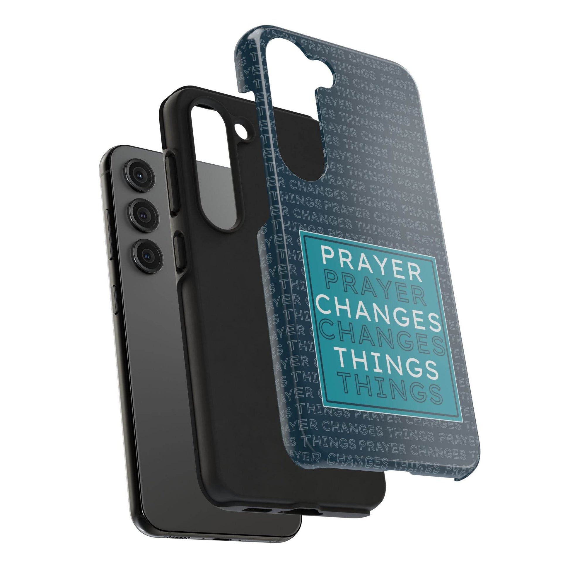 Prayer Changes Things Phone Case – Navy Blue Faith Design - Harmony + Hope