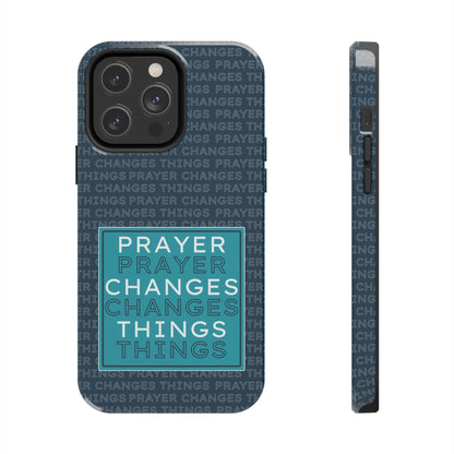 Prayer Changes Things Phone Case – Navy Blue Faith Design - Harmony + Hope