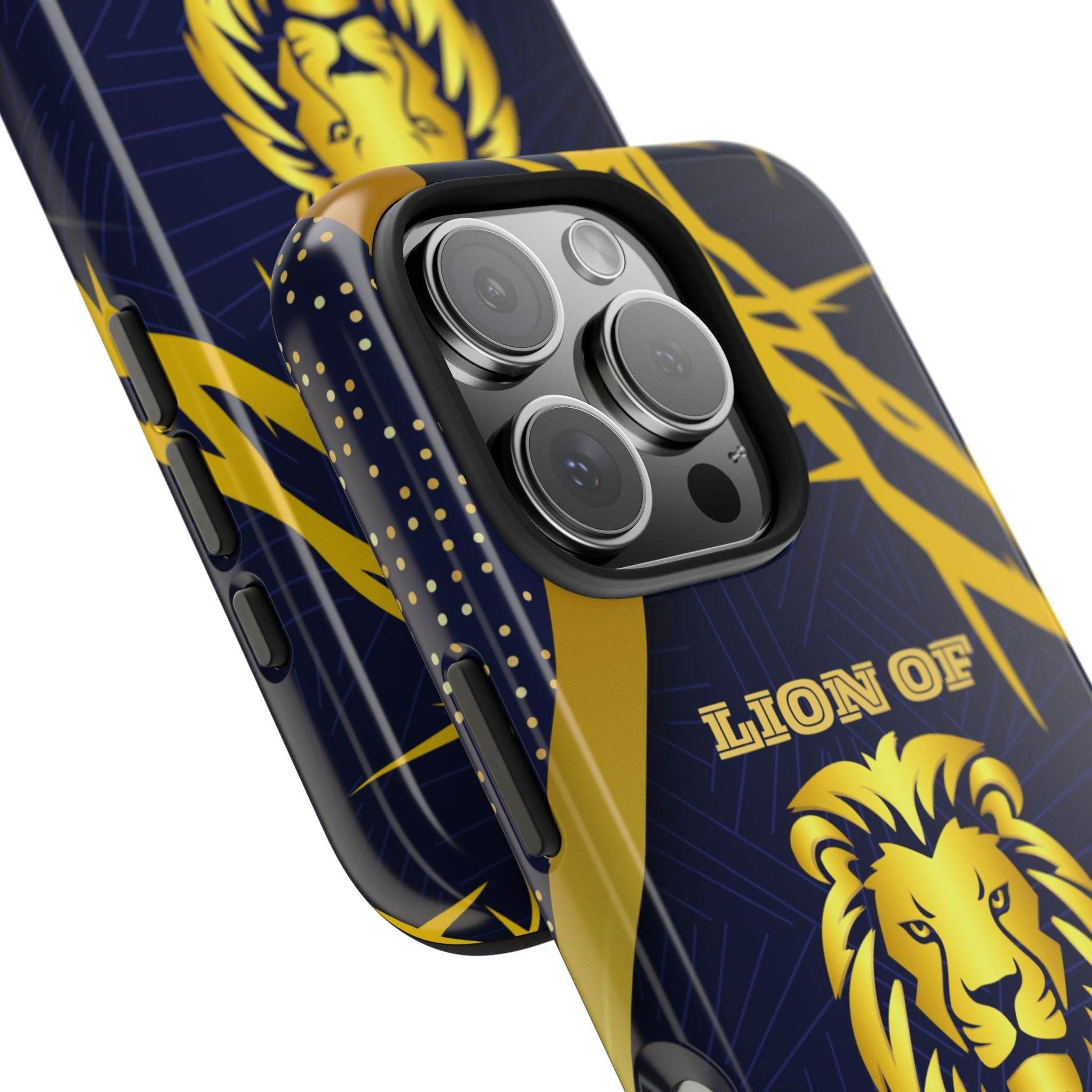 Majesty & Mercy Inspirational Phone Case – Gold Lion & Crown of Thorns - Harmony + Hope