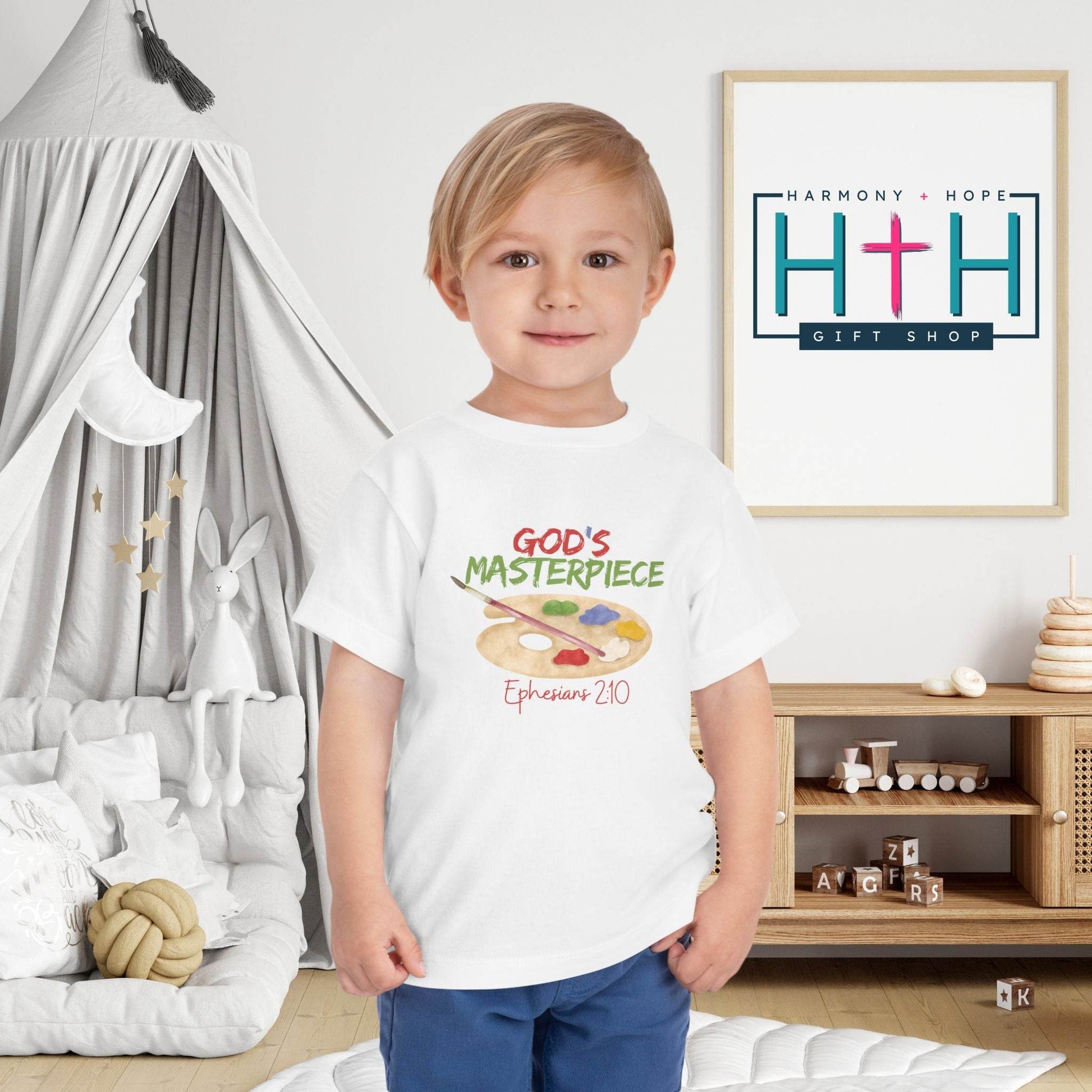 God’s Masterpiece – Toddler Short Sleeve Tee (Ephesians 2:10) - Harmony + Hope