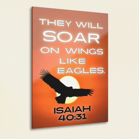 Soar on Wings Like Eagles – Isaiah 40:31 Acrylic Wall Art (Sunset Design) - Harmony + Hope