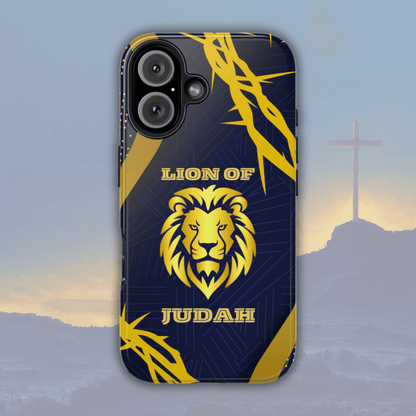 Majesty & Mercy Inspirational Phone Case – Gold Lion & Crown of Thorns - Harmony + Hope