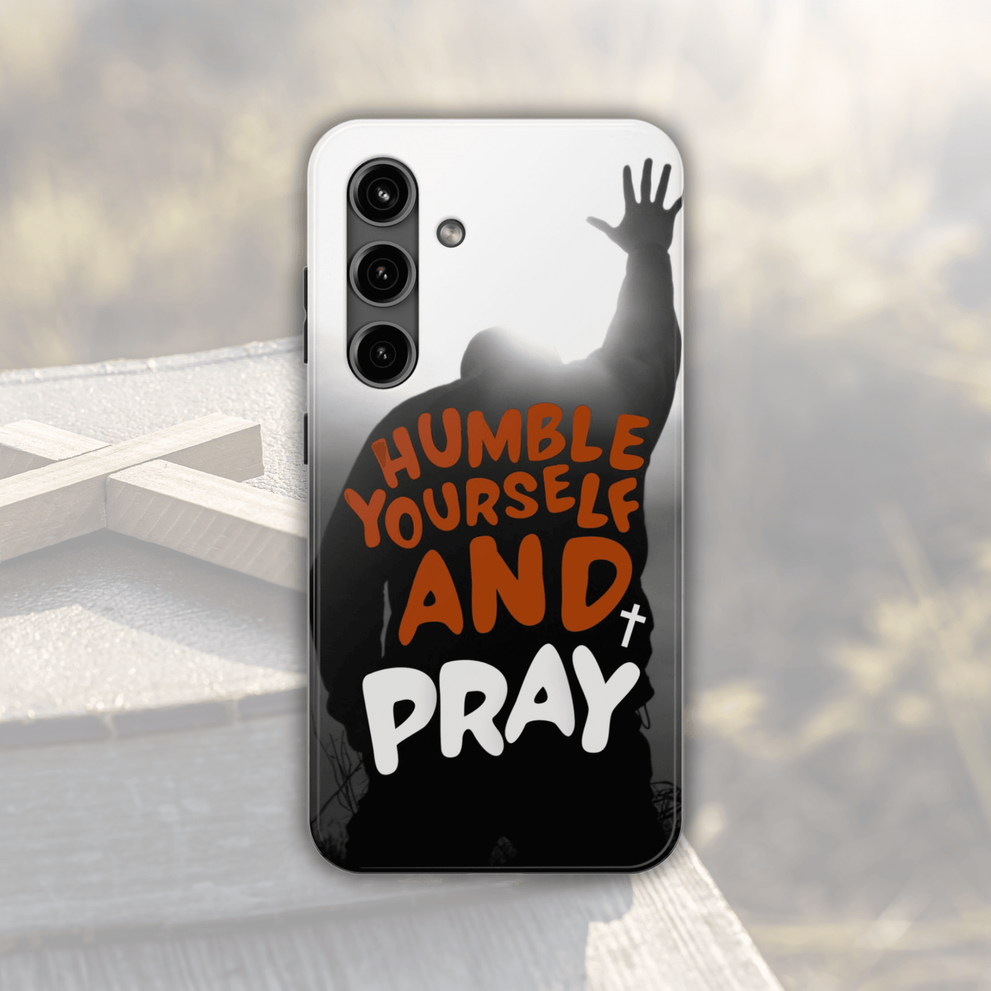 Humble Yourself and Pray Phone Case – Warm Orange Scripture Design - Harmony + Hope