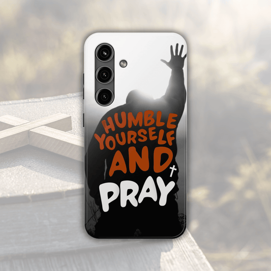 Humble Yourself and Pray Phone Case – Warm Orange Scripture Design - Harmony + Hope