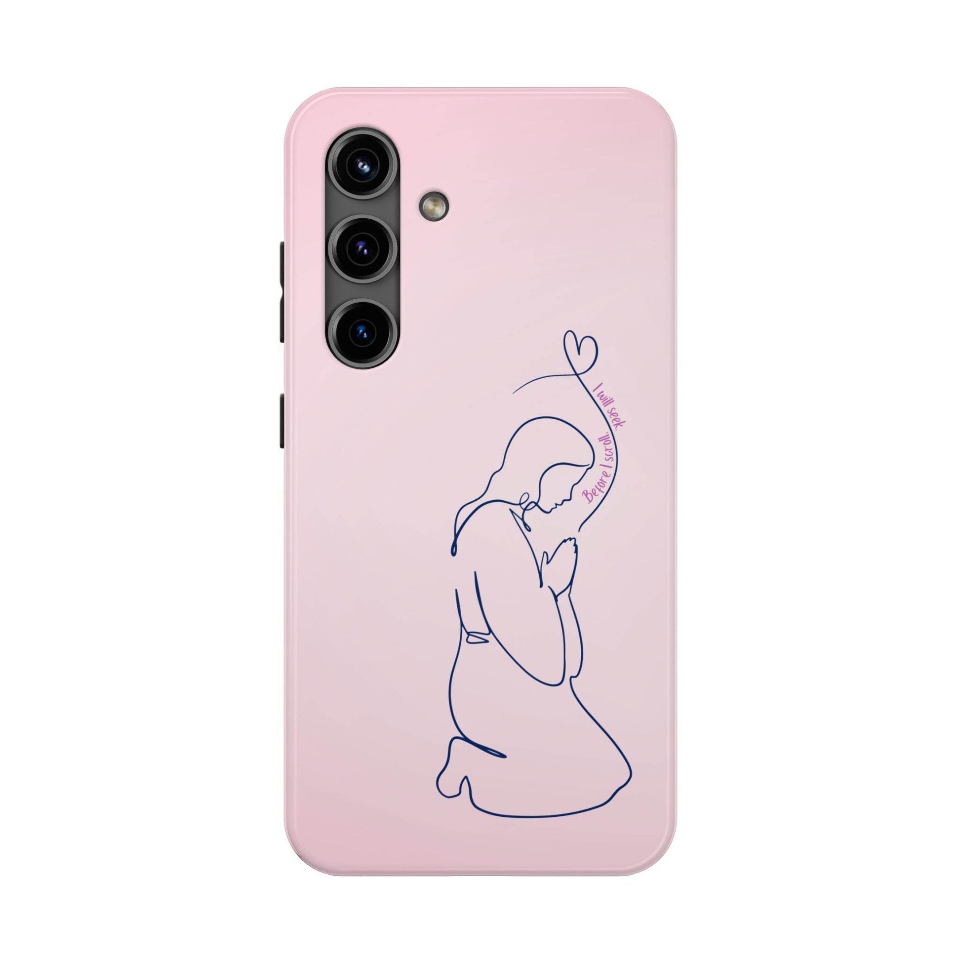 Before I Scroll, I Will Seek Phone Case – Light Pink Christian Cover - Harmony + Hope