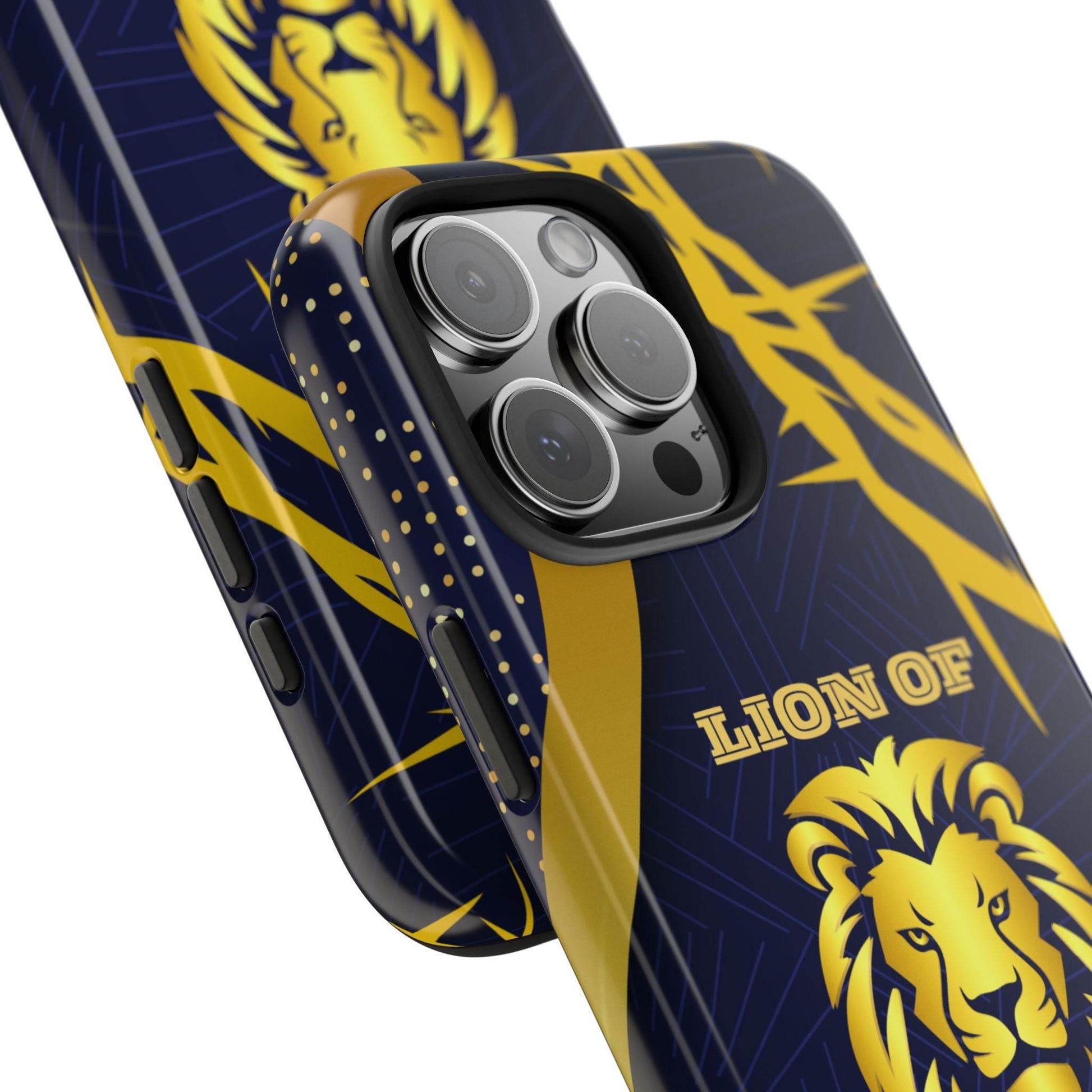 Majesty & Mercy Inspirational Phone Case – Gold Lion & Crown of Thorns - Harmony + Hope