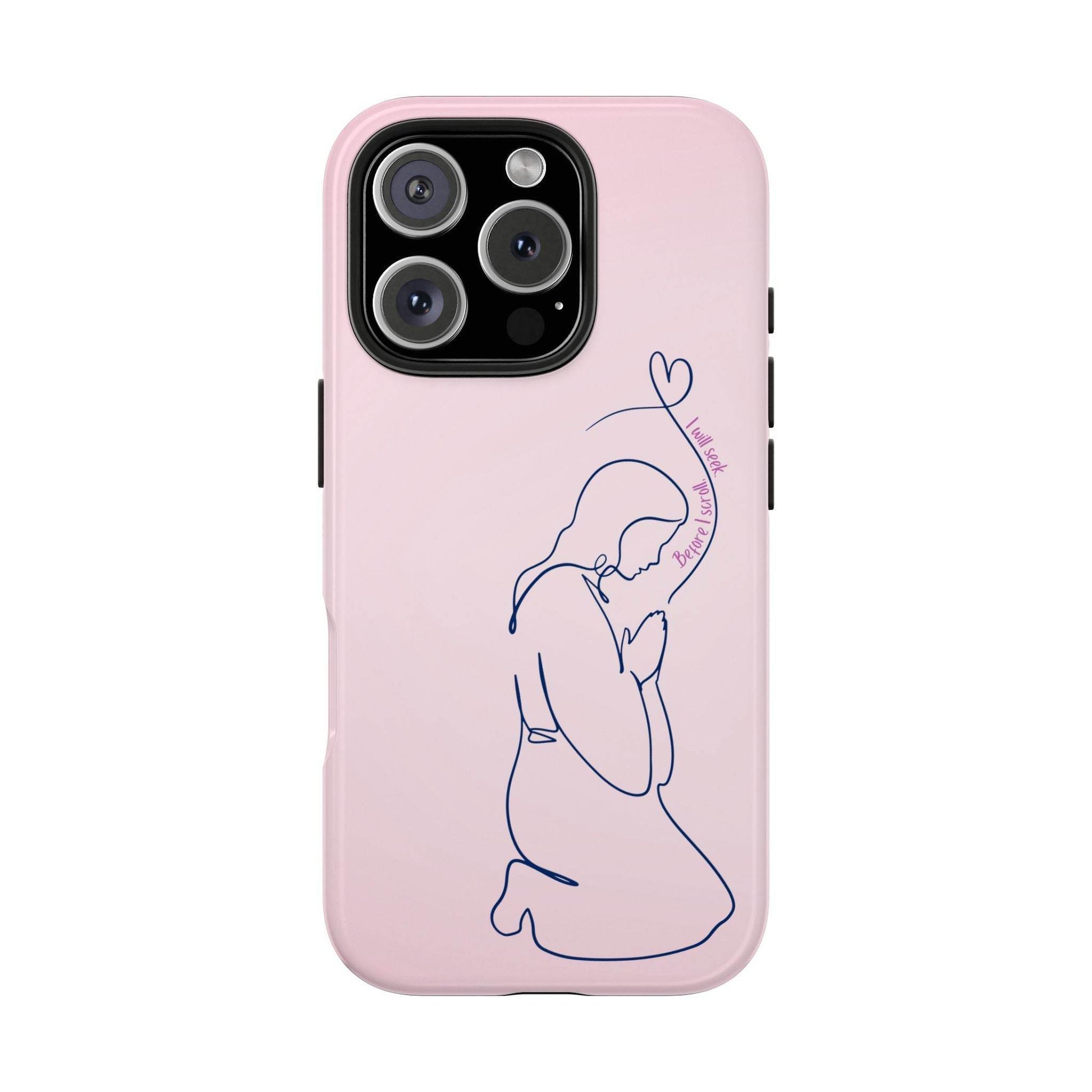 Before I Scroll, I Will Seek Phone Case – Light Pink Christian Cover - Harmony + Hope
