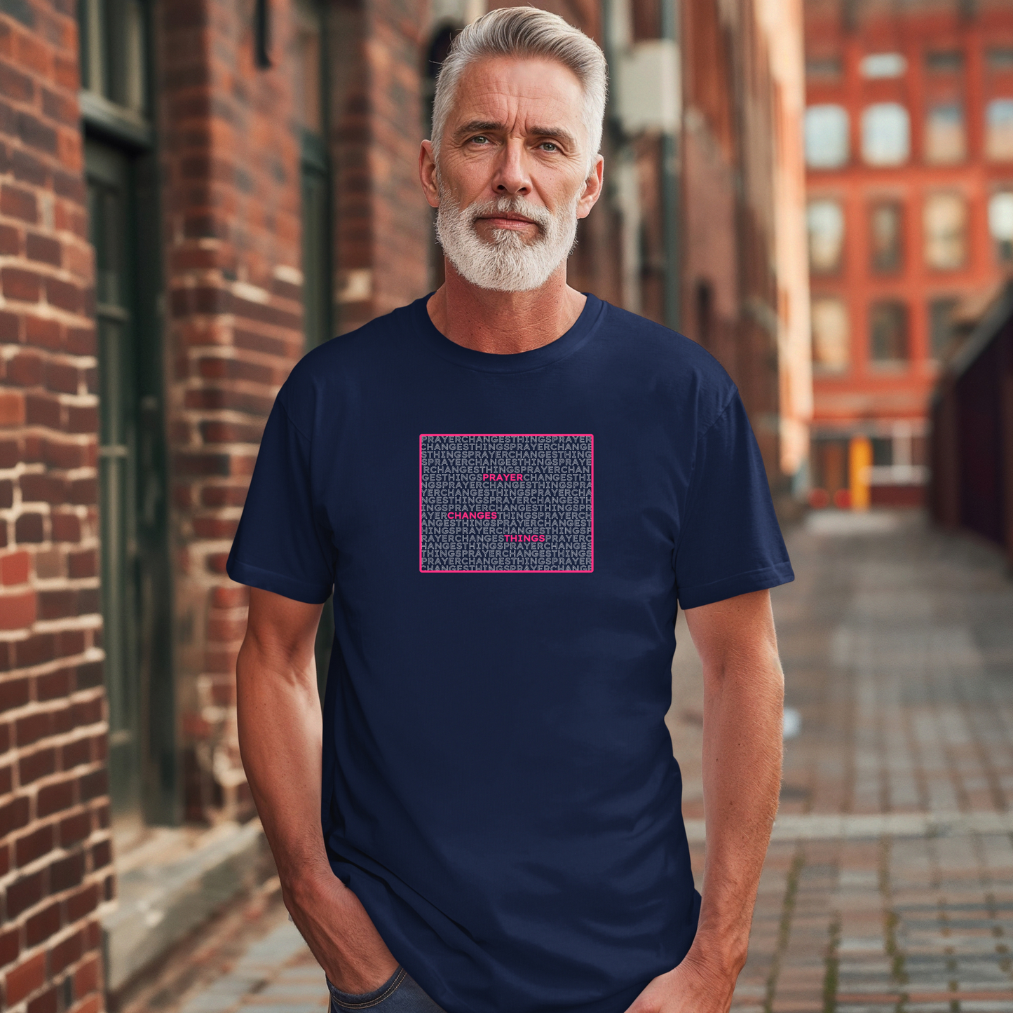 Word Cloud Design "Prayer Changes Things" - Inspirational Unisex T-Shirt
