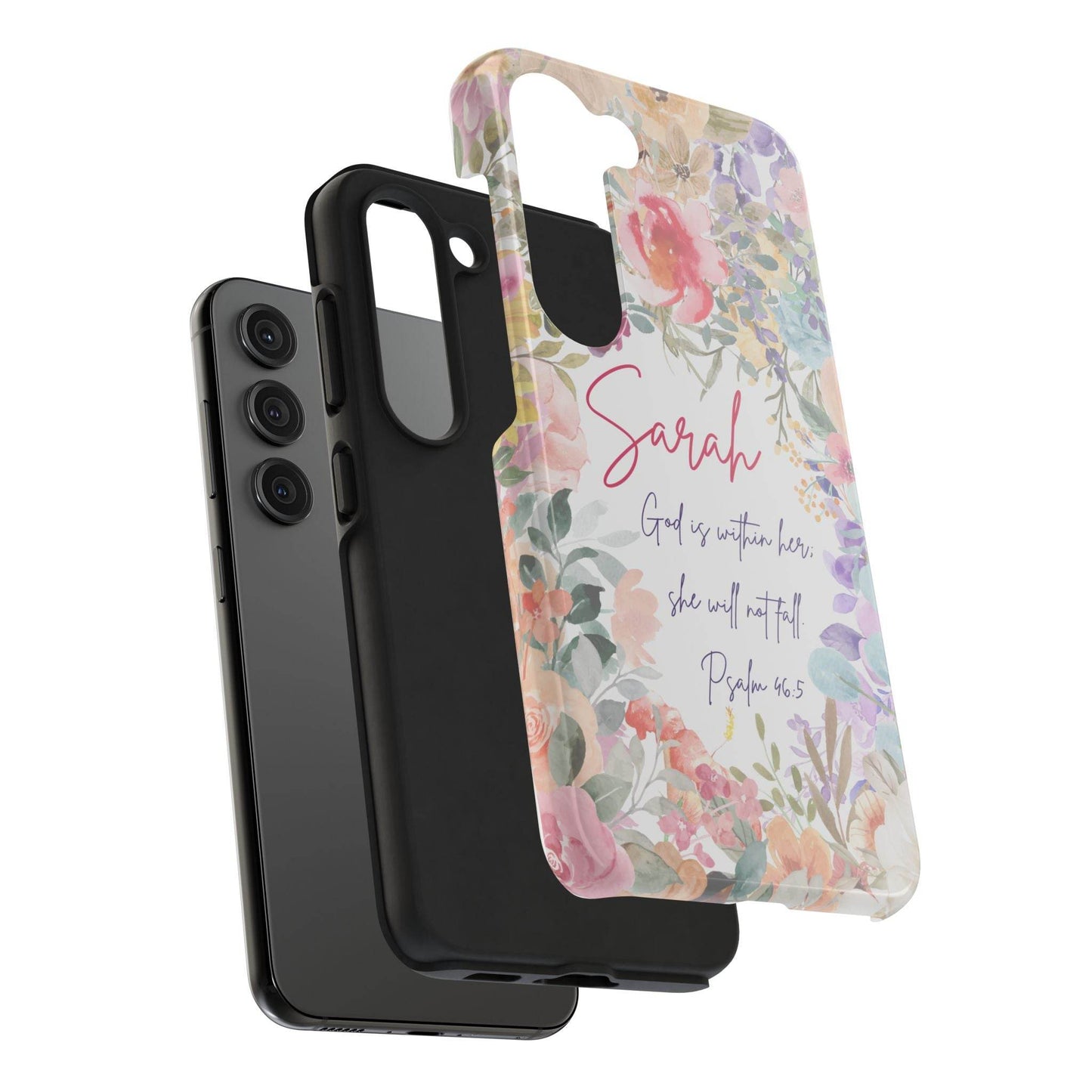 Strength & Beauty in Bloom Phone Case – Christian Scripture Design - Harmony + Hope