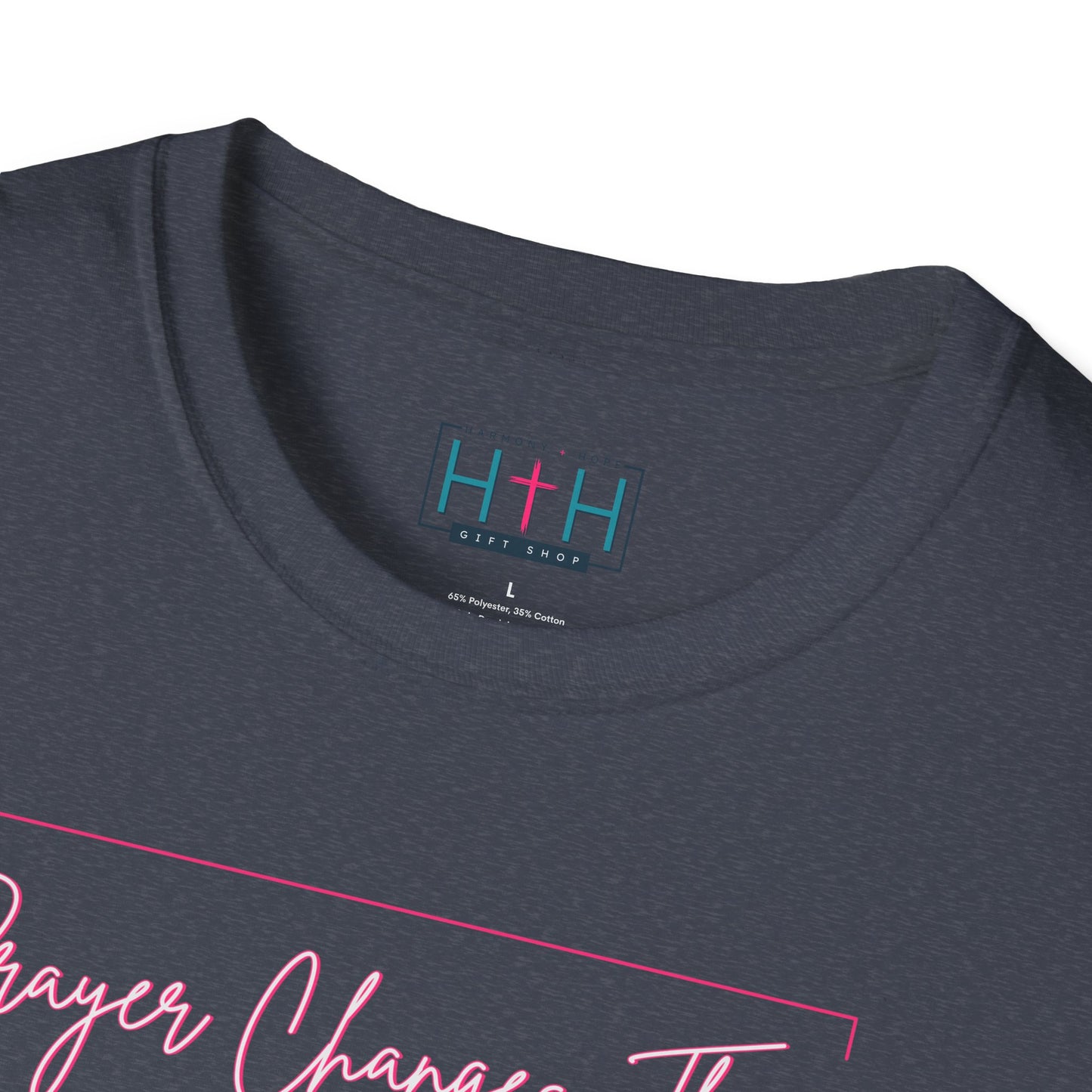 Calligraphy Casual "Prayer Changes Things" - Inspirational Unisex T-Shirt