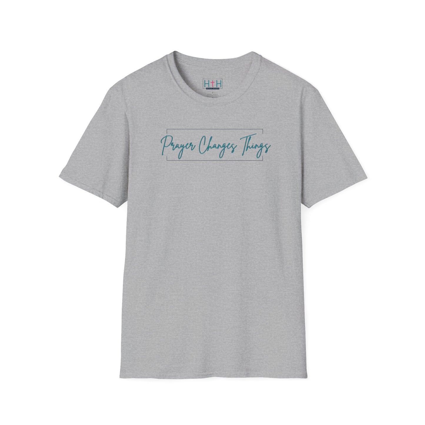 Calligraphy Casual "Prayer Changes Things" - Inspirational Unisex T-Shirt