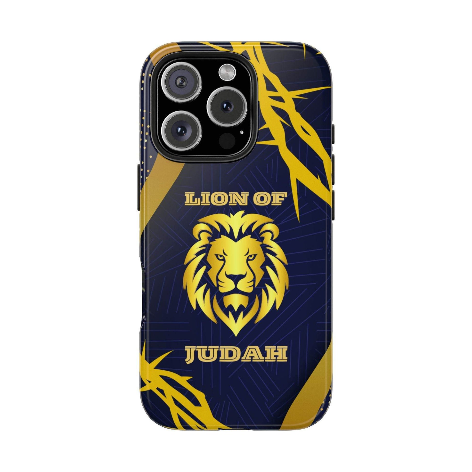 Majesty & Mercy Inspirational Phone Case – Gold Lion & Crown of Thorns - Harmony + Hope