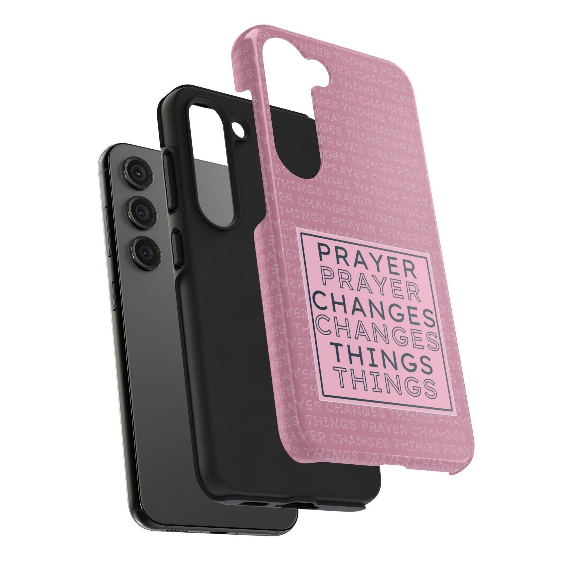 Prayer Changes Things Phone Case – Mauve Pink Faith Design - Harmony + Hope