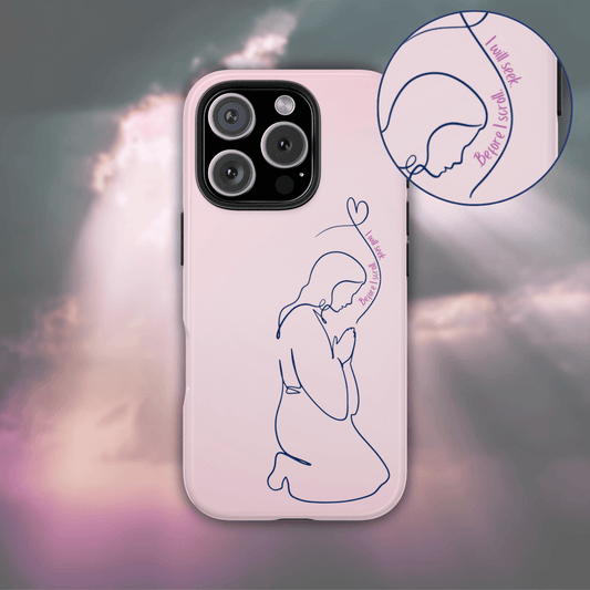Before I Scroll, I Will Seek Phone Case – Light Pink Christian Cover - Harmony + Hope
