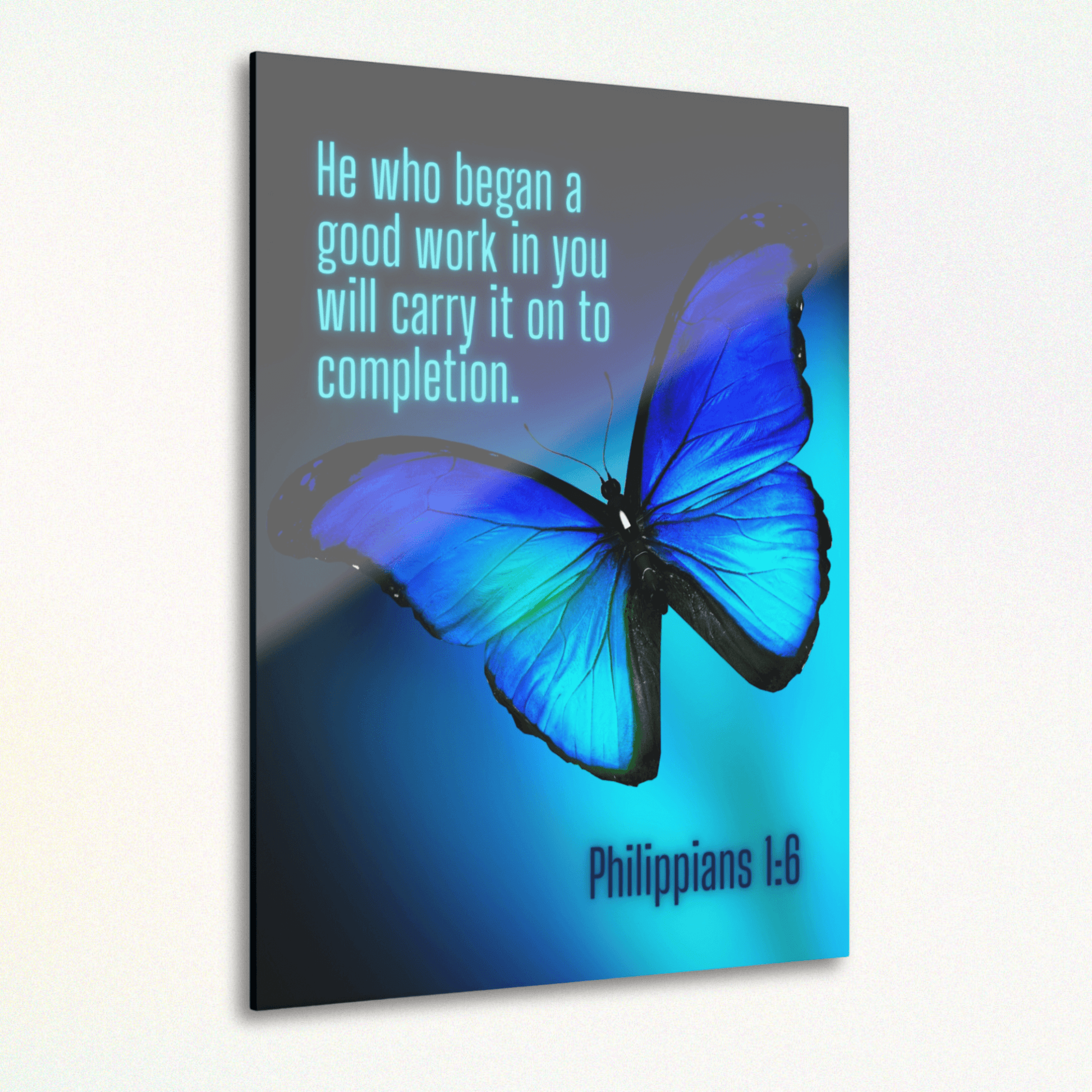 He Who Began a Good Work – Butterfly Acrylic Wall Art (Philippians 1:6) - Harmony + Hope