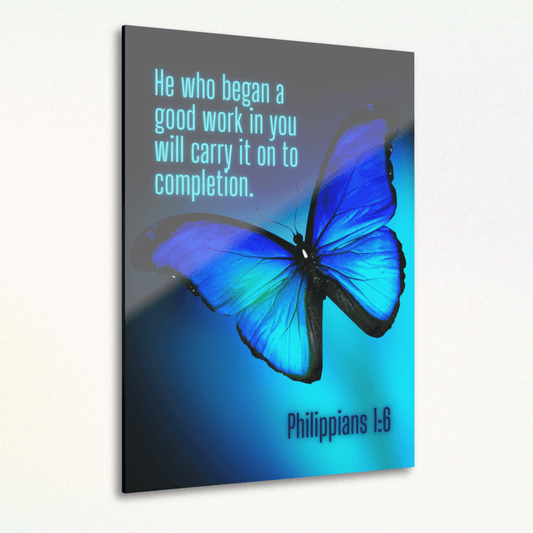 He Who Began a Good Work – Butterfly Acrylic Wall Art (Philippians 1:6) - Harmony + Hope