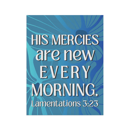 His Mercies Are New Every Morning – Christian Garden Banner (Bright Blue) - Harmony + Hope