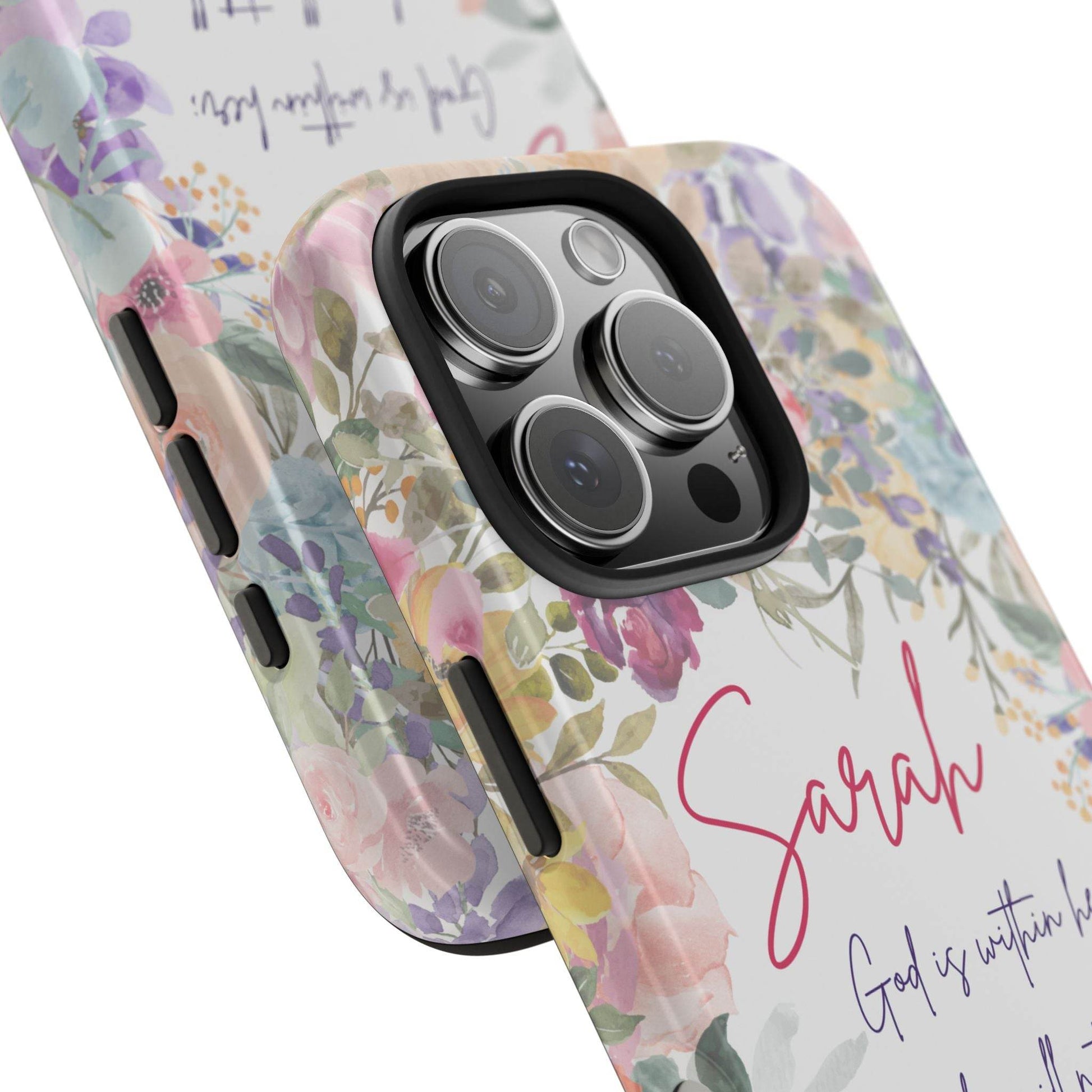 Strength & Beauty in Bloom Phone Case – Christian Scripture Design - Harmony + Hope