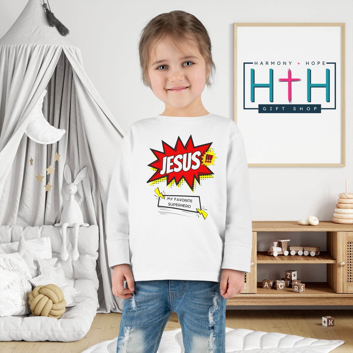 Jesus: My Favorite Superhero – Comic Book Style Toddler Tee - Harmony + Hope