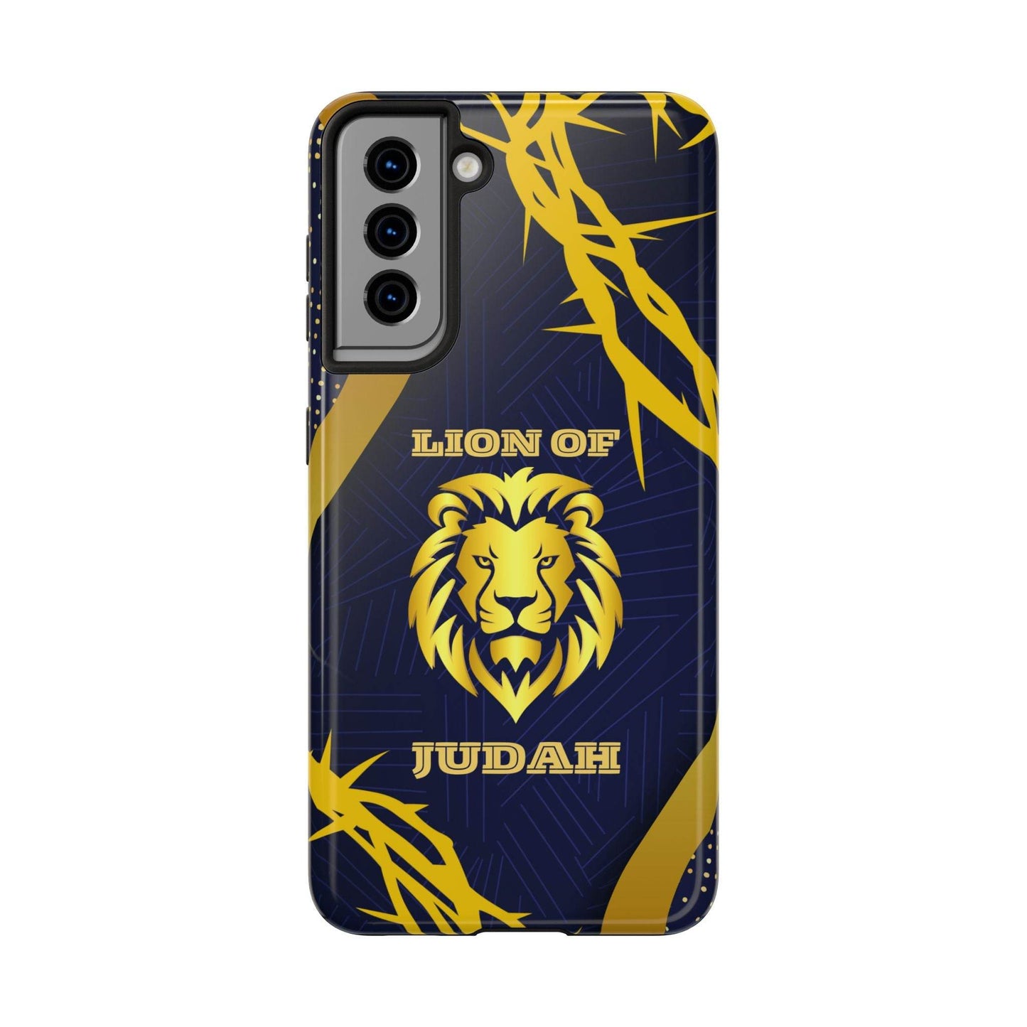 Majesty & Mercy Inspirational Phone Case – Gold Lion & Crown of Thorns - Harmony + Hope
