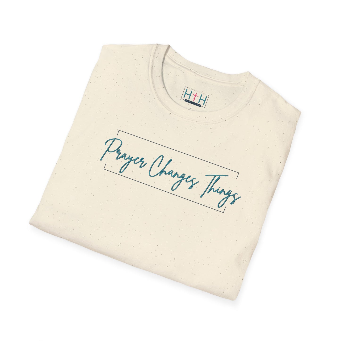 Calligraphy Casual "Prayer Changes Things" - Inspirational Unisex T-Shirt