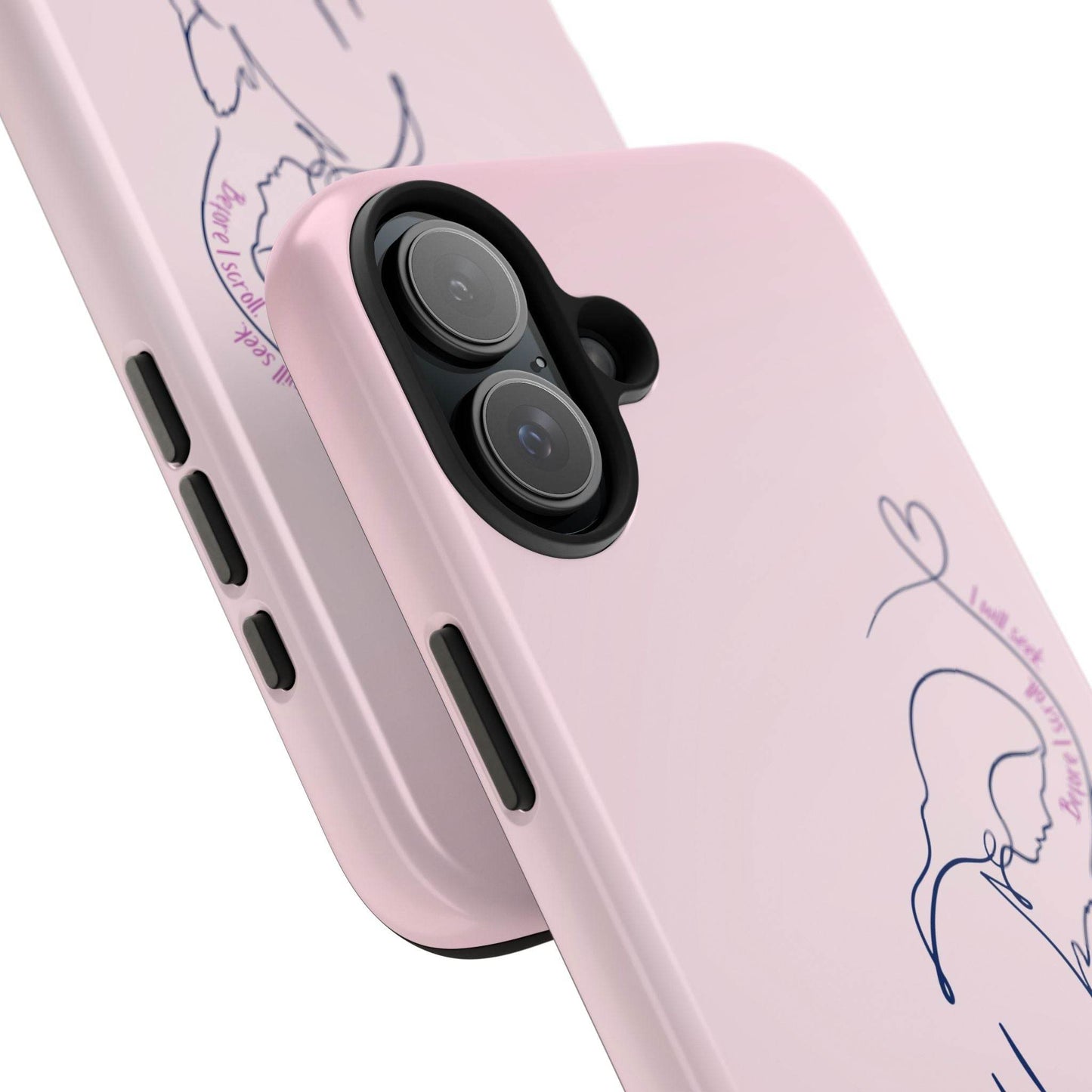 Before I Scroll, I Will Seek Phone Case – Light Pink Christian Cover - Harmony + Hope