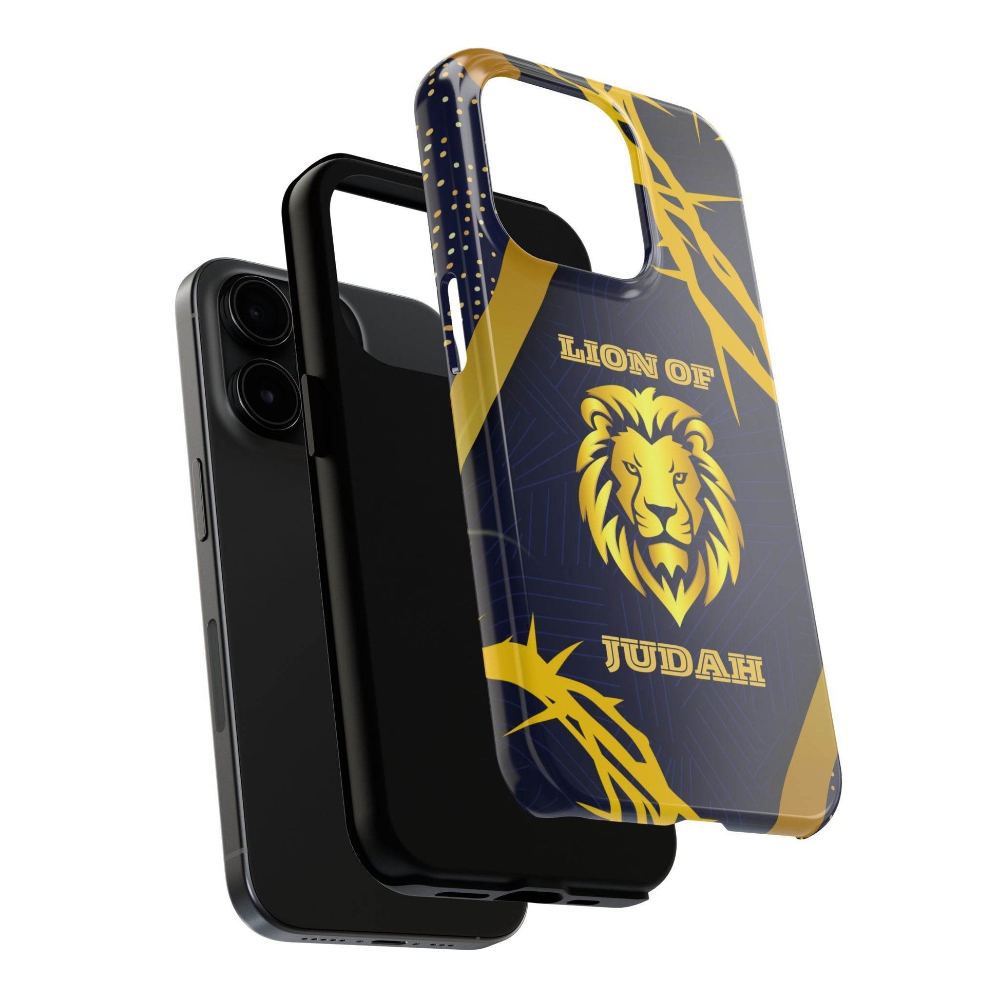 Majesty & Mercy Inspirational Phone Case – Gold Lion & Crown of Thorns - Harmony + Hope
