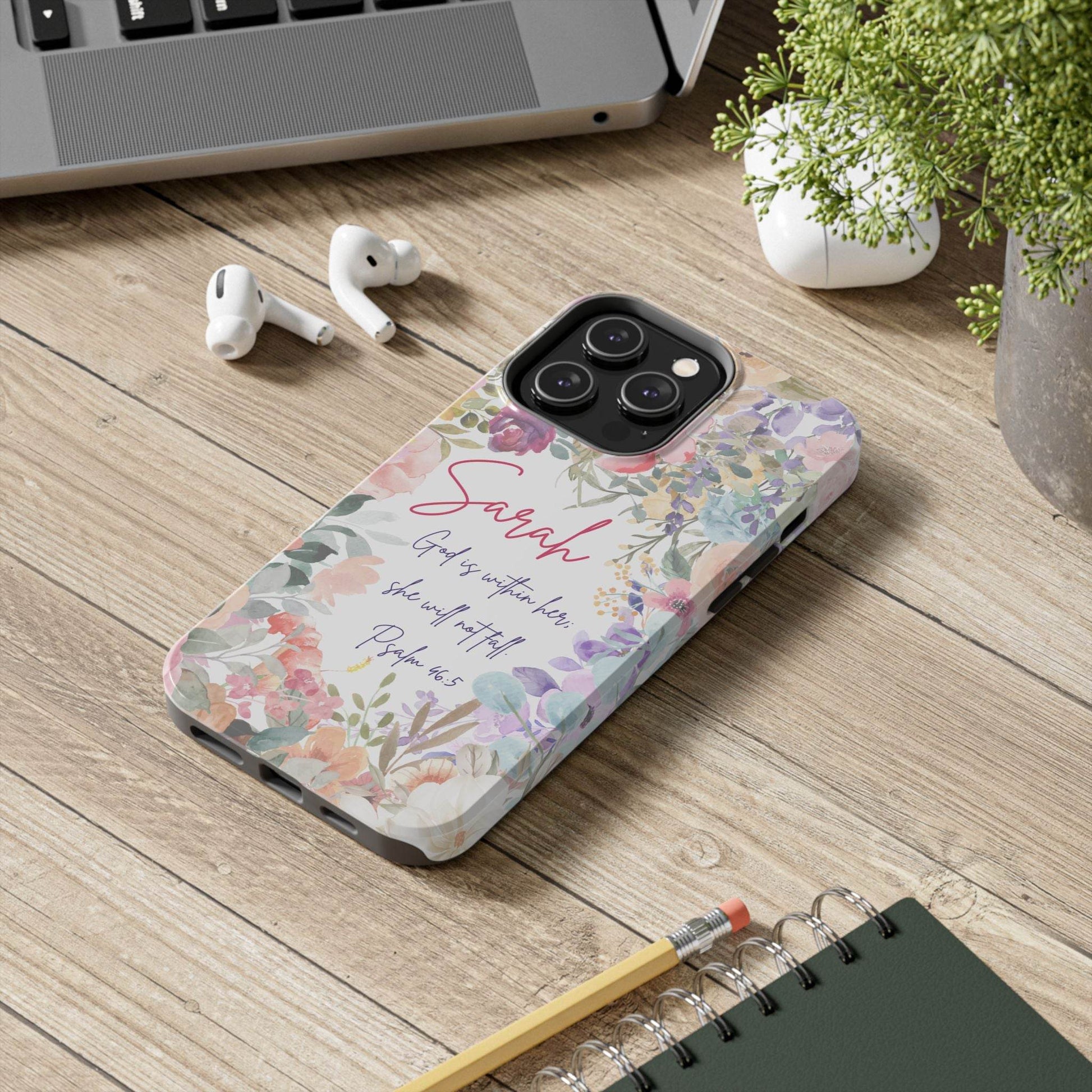Strength & Beauty in Bloom Phone Case – Christian Scripture Design - Harmony + Hope