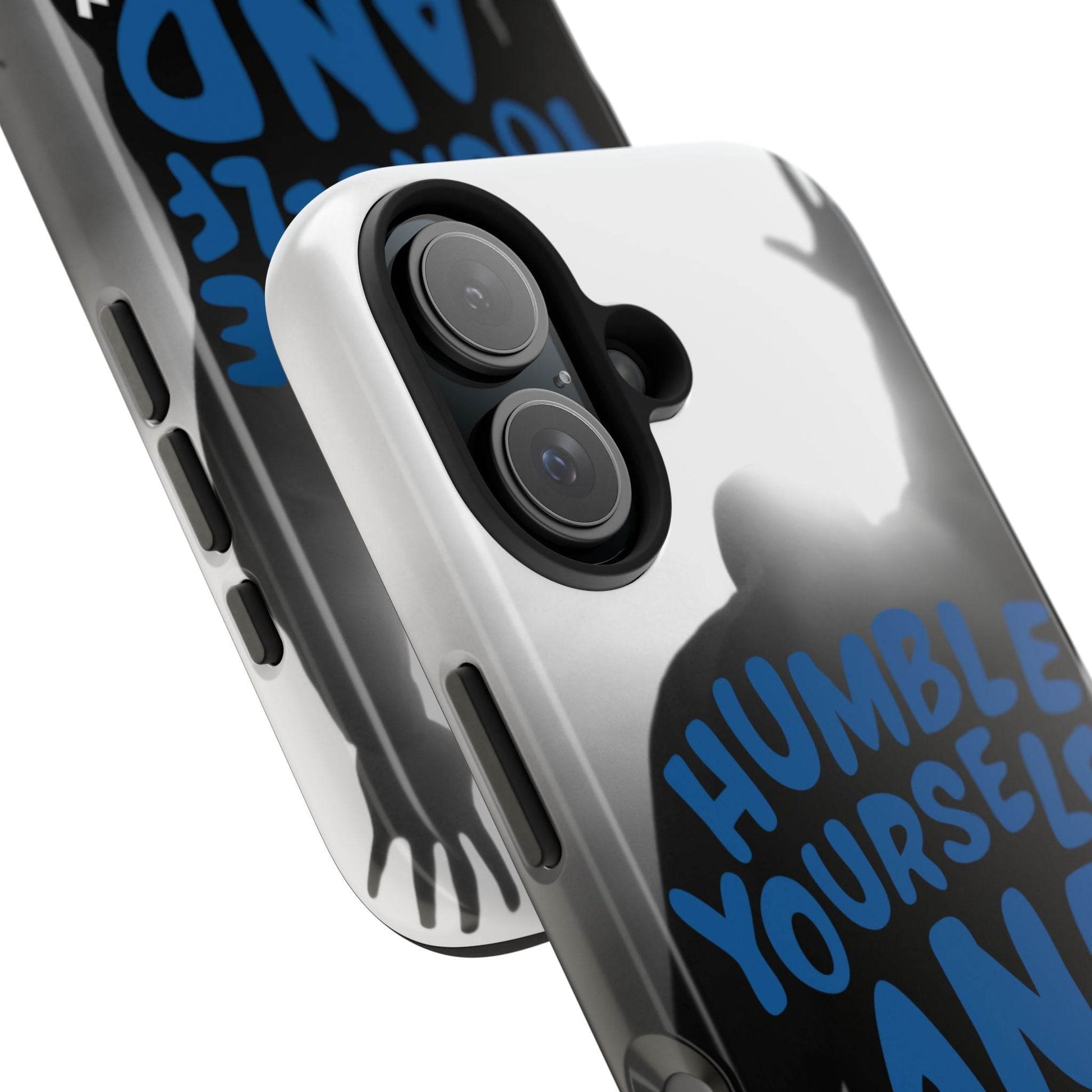 Humble Yourself and Pray Phone Case – Bold Blue Spiritual Design - Harmony + Hope