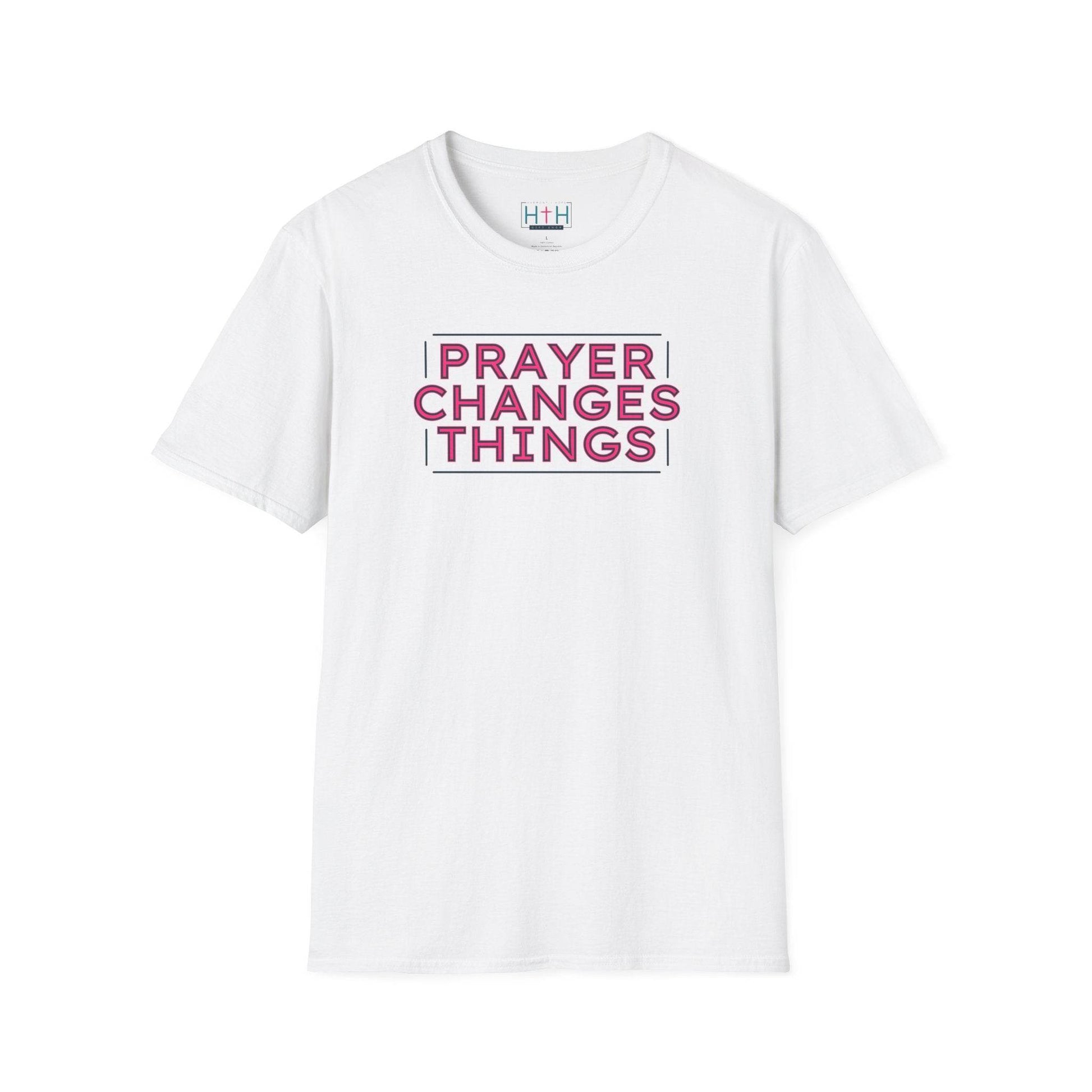 Faith in Motion - Prayer Changes Things Inspirational Unisex T-Shirt - Harmony + Hope