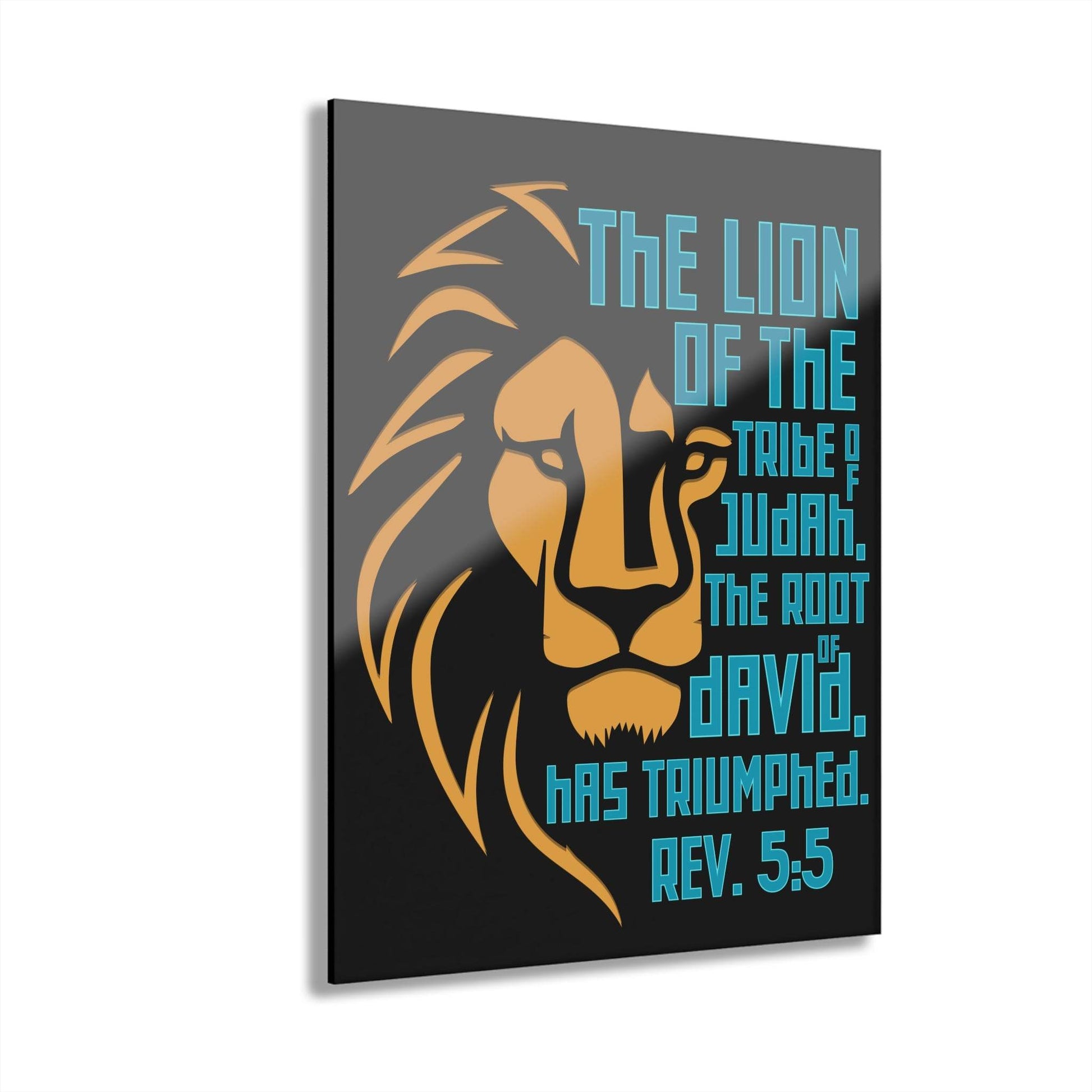 Lion of Judah – Revelation 5:5 Acrylic Wall Art (Black Background) - Harmony + Hope