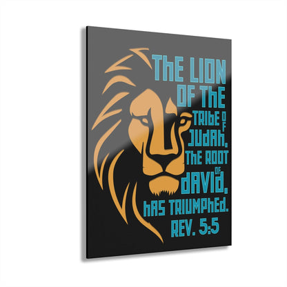 Lion of Judah – Revelation 5:5 Acrylic Wall Art (Black Background) - Harmony + Hope