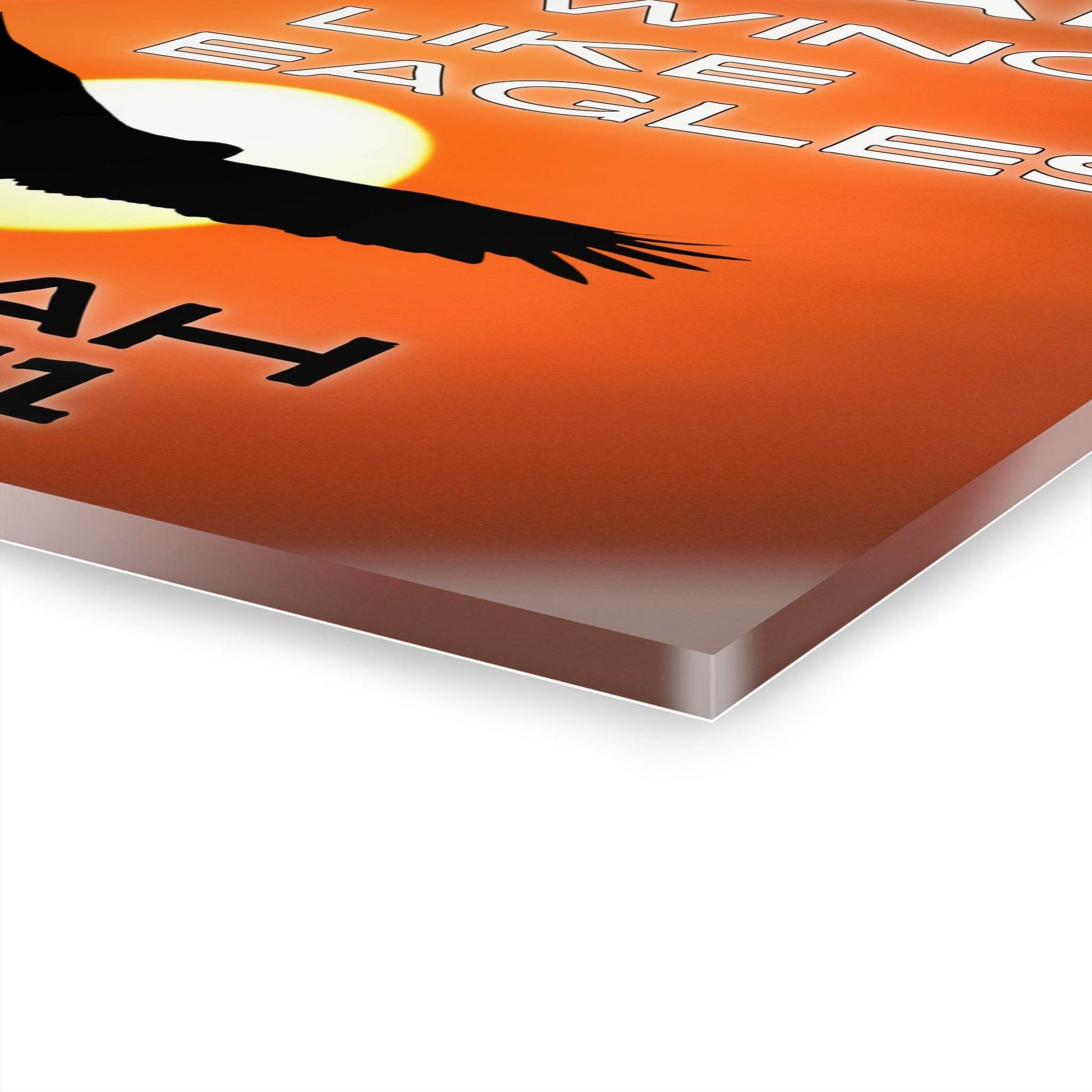 Soar on Wings Like Eagles – Isaiah 40:31 Acrylic Wall Art (Sunset Design) - Harmony + Hope