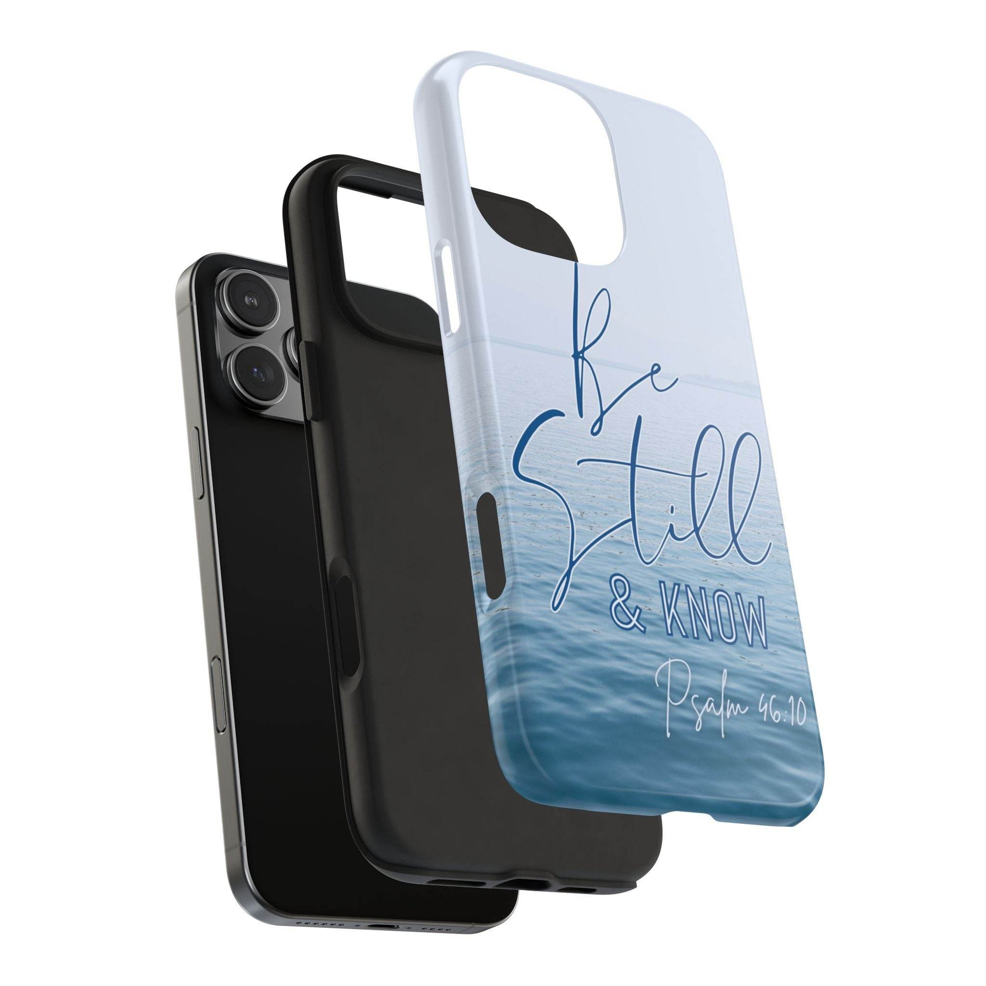 Stillness & Strength Phone Case – Psalm 46:10 Scripture Design - Harmony + Hope