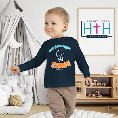 Let Your Light Shine – Kids' Long Sleeve Tee (Matthew 5:16) - Harmony + Hope