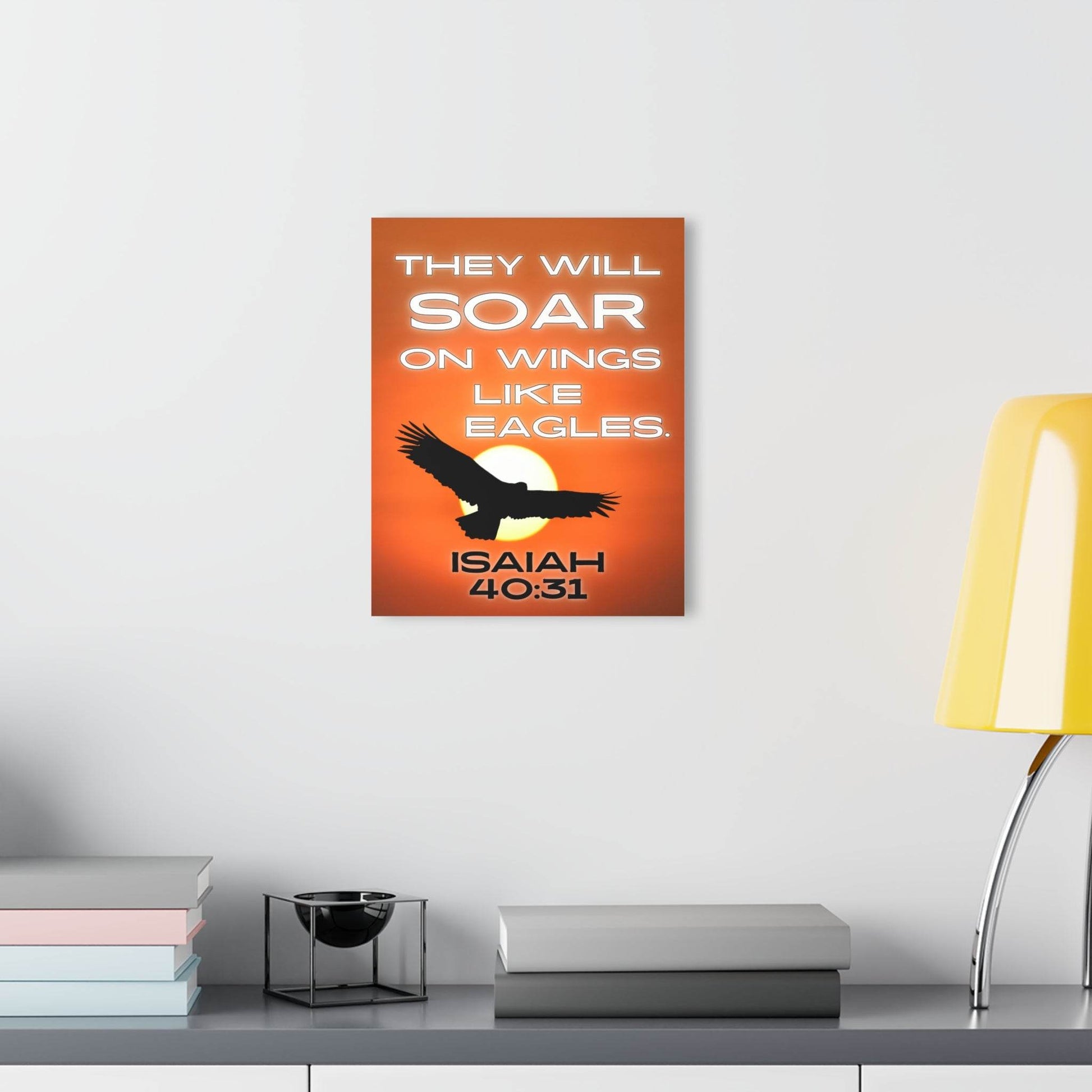 Soar on Wings Like Eagles – Isaiah 40:31 Acrylic Wall Art (Sunset Design) - Harmony + Hope