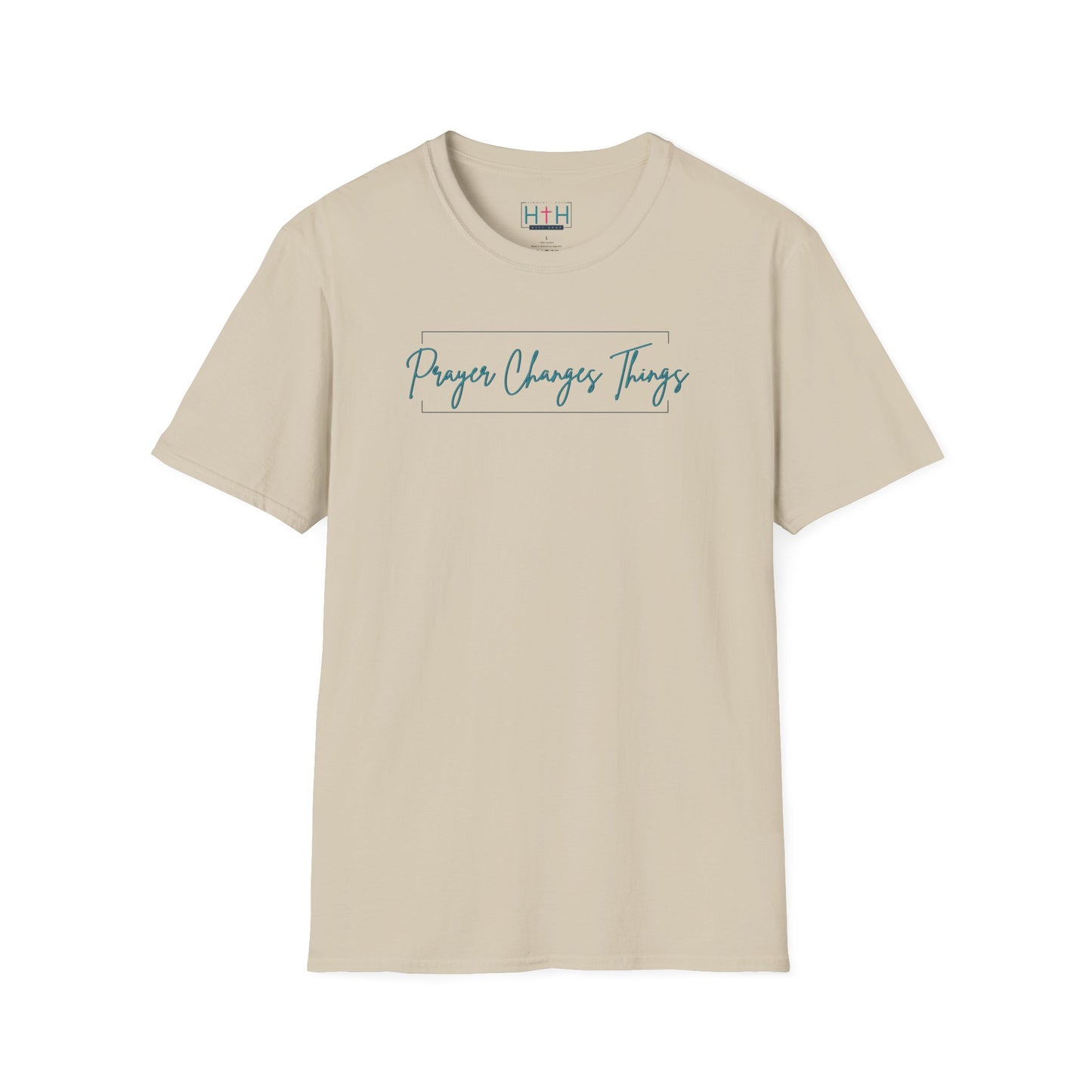 Calligraphy Casual "Prayer Changes Things" - Inspirational Unisex T-Shirt