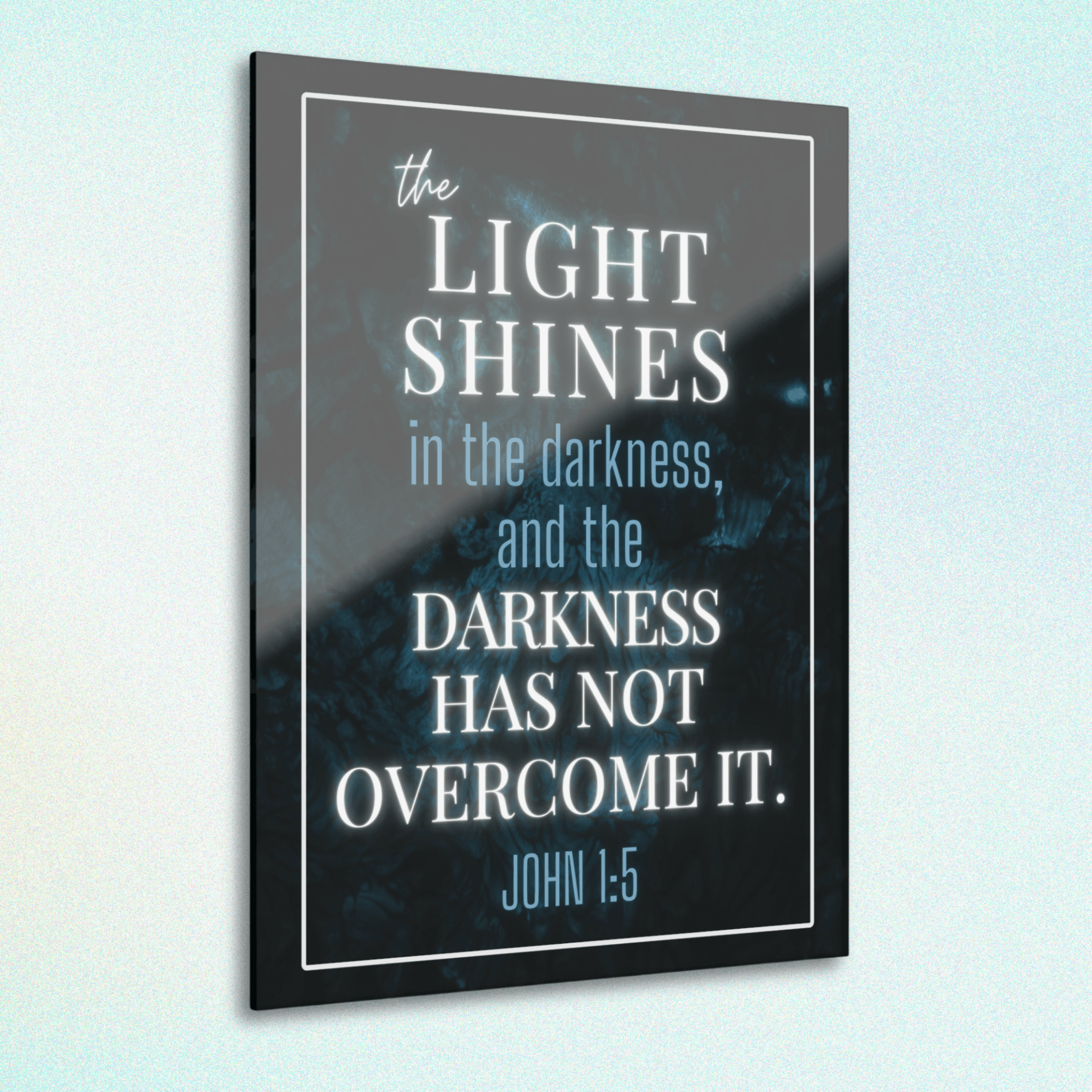 The Light Shines in the Darkness – John 1:5 Acrylic Wall Art - Harmony + Hope
