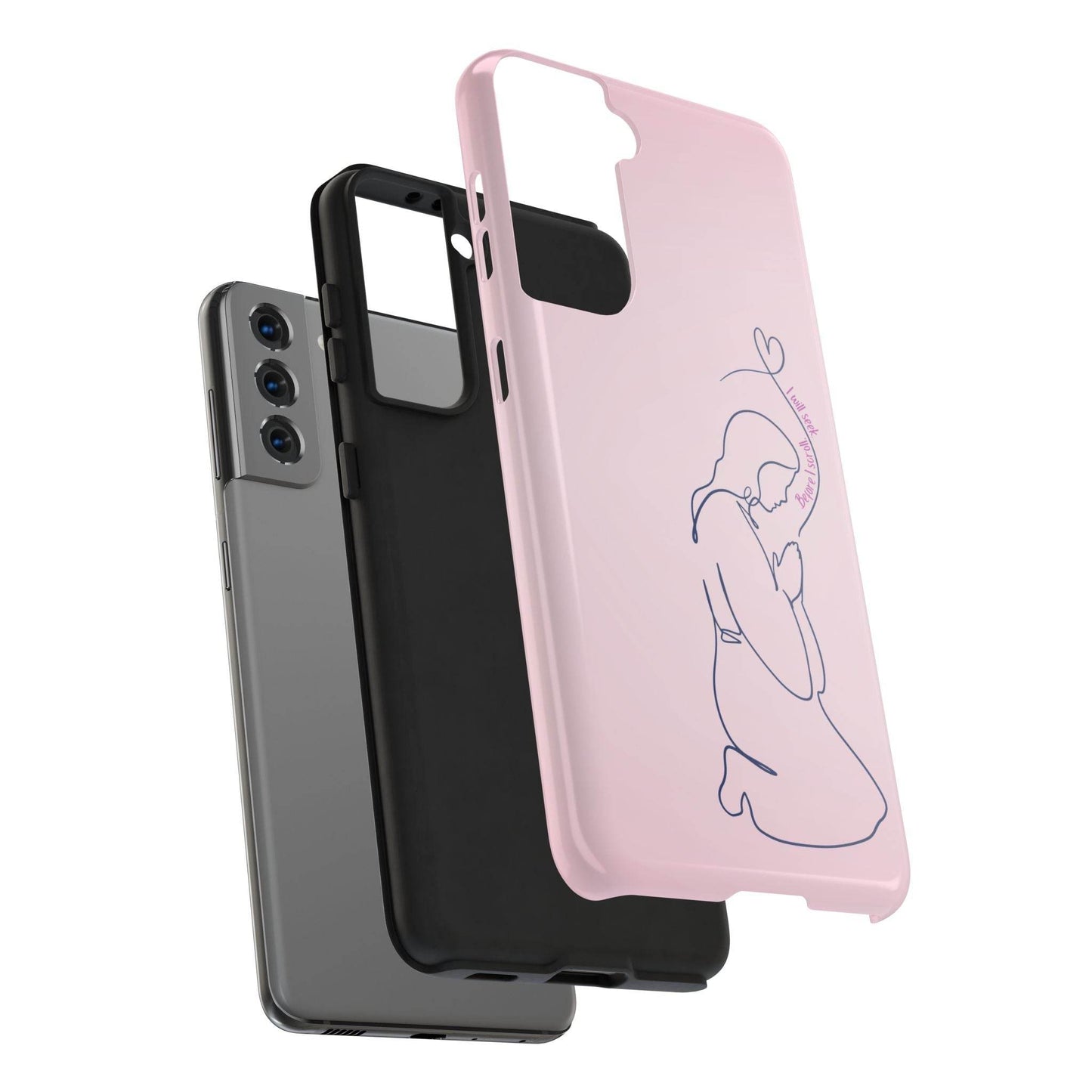 Before I Scroll, I Will Seek Phone Case – Light Pink Christian Cover - Harmony + Hope