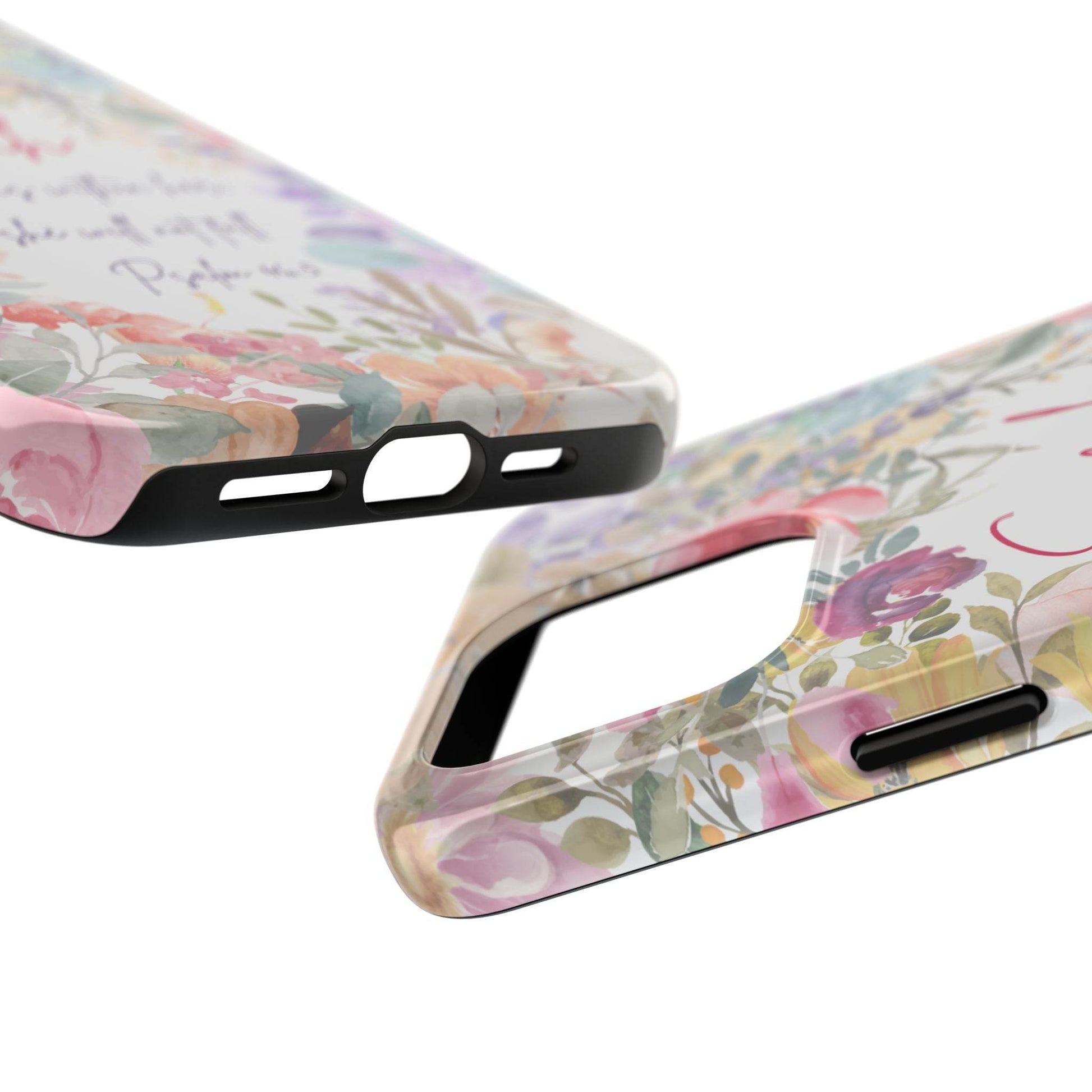 Strength & Beauty in Bloom Phone Case – Christian Scripture Design - Harmony + Hope