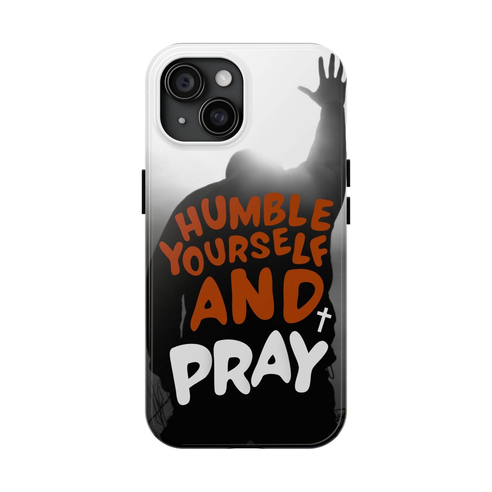 Humble Yourself and Pray Phone Case – Warm Orange Scripture Design - Harmony + Hope