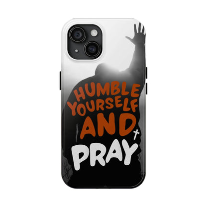 Humble Yourself and Pray Phone Case – Warm Orange Scripture Design - Harmony + Hope