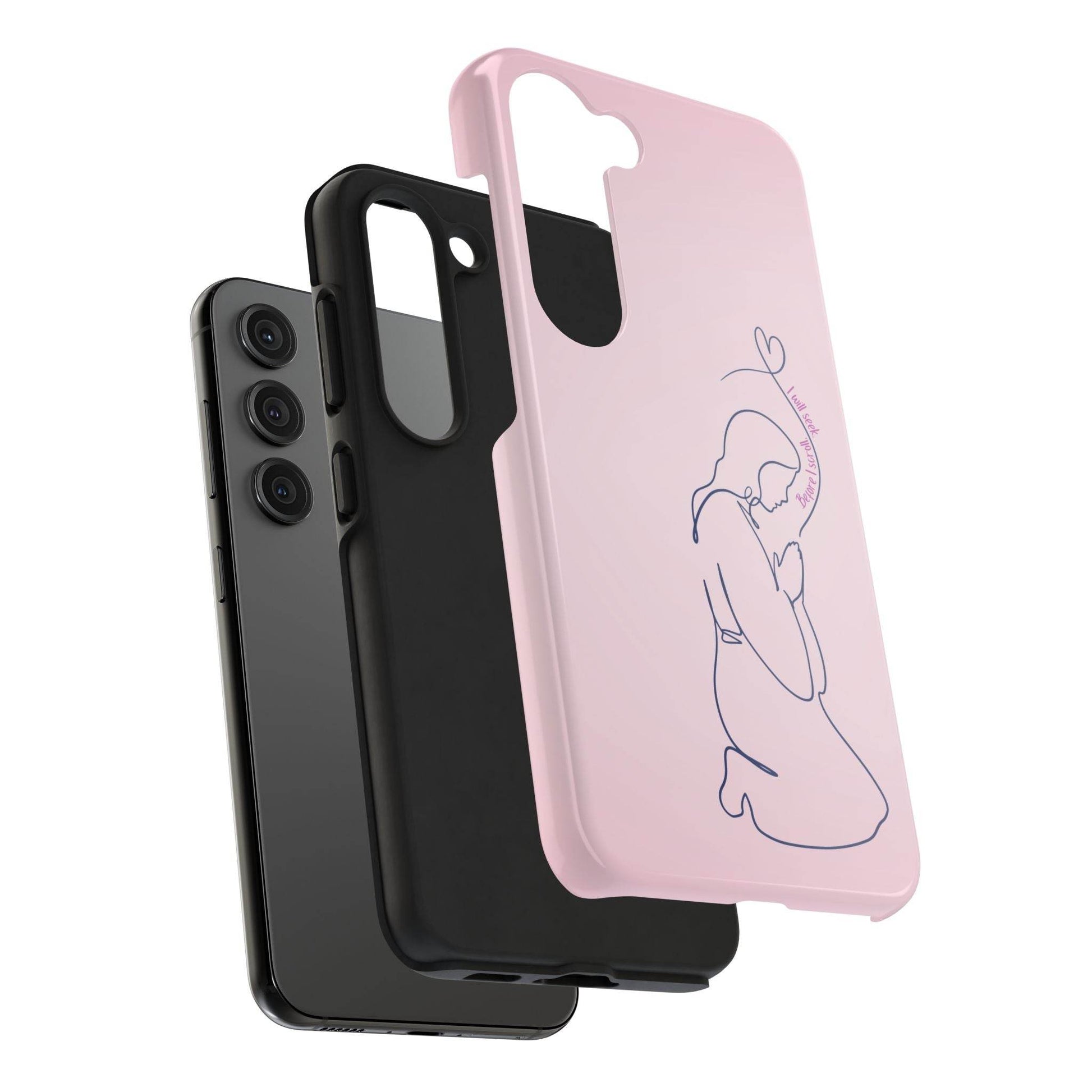 Before I Scroll, I Will Seek Phone Case – Light Pink Christian Cover - Harmony + Hope