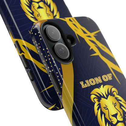 Majesty & Mercy Inspirational Phone Case – Gold Lion & Crown of Thorns - Harmony + Hope