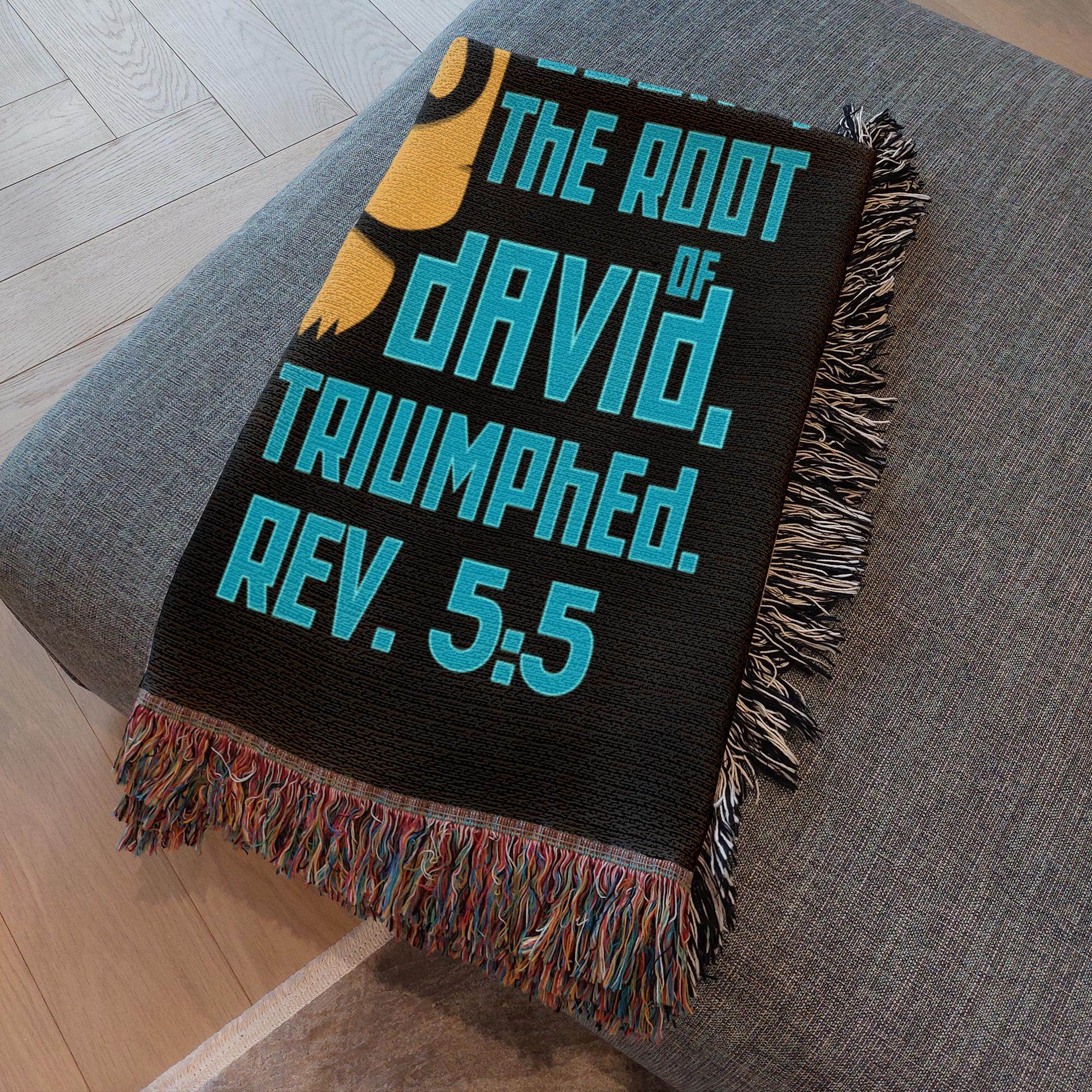 Lion of Judah – Revelation 5:5 Woven Blanket (Black & Gold) - Harmony + Hope