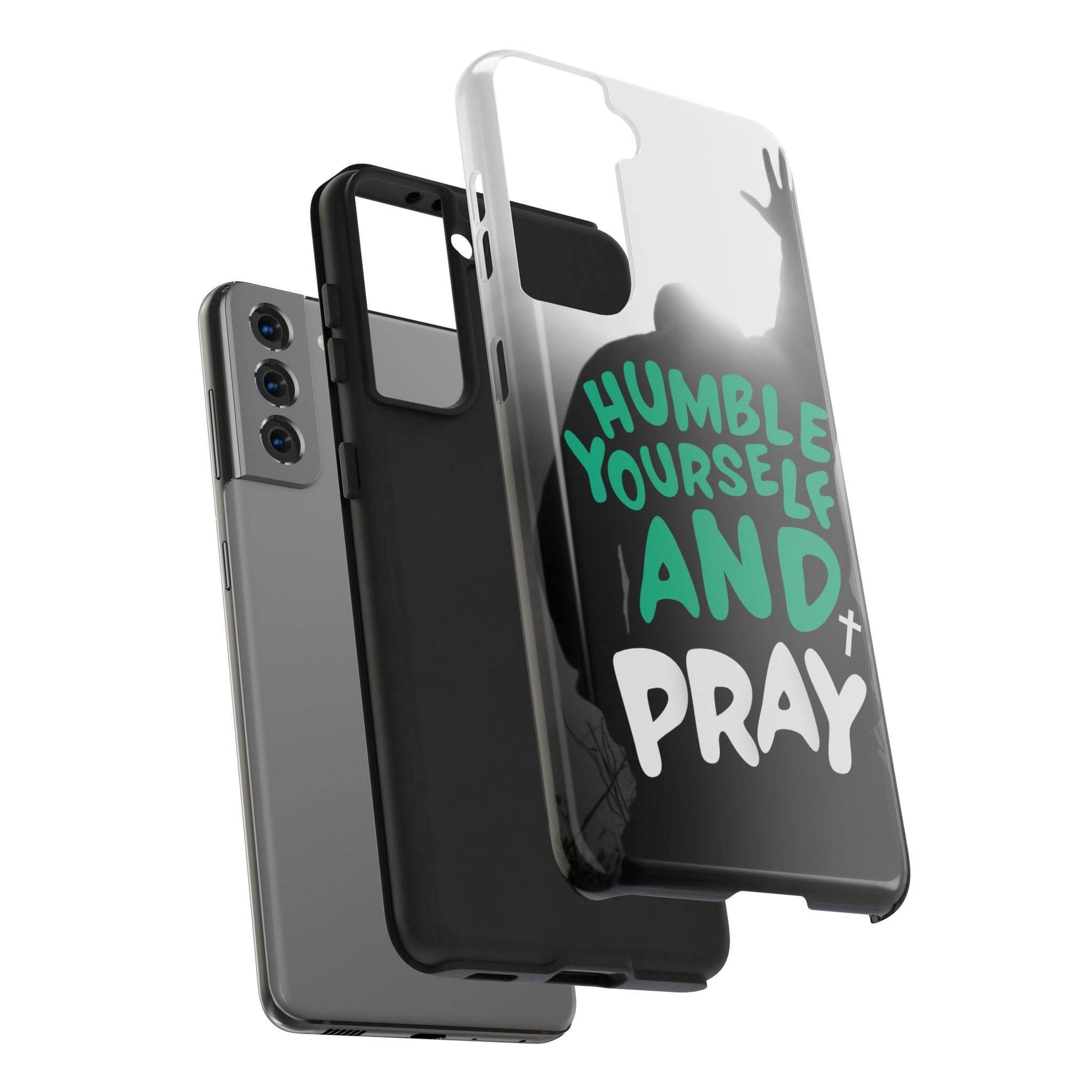 Humble Yourself and Pray Phone Case – Teal Christian Reminder - Harmony + Hope